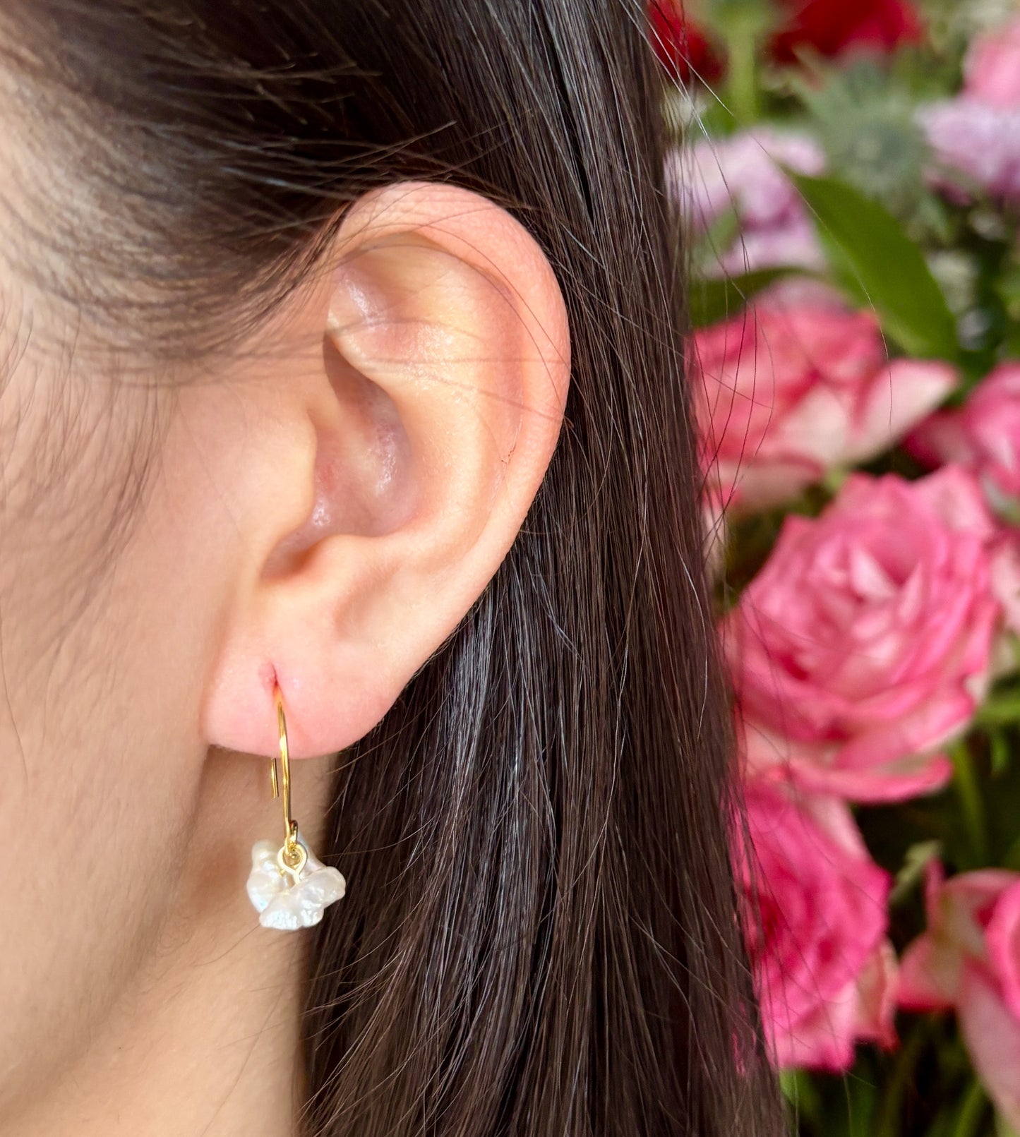 14ct Gold Plated Fresh Water Pearl Cluster Earrings