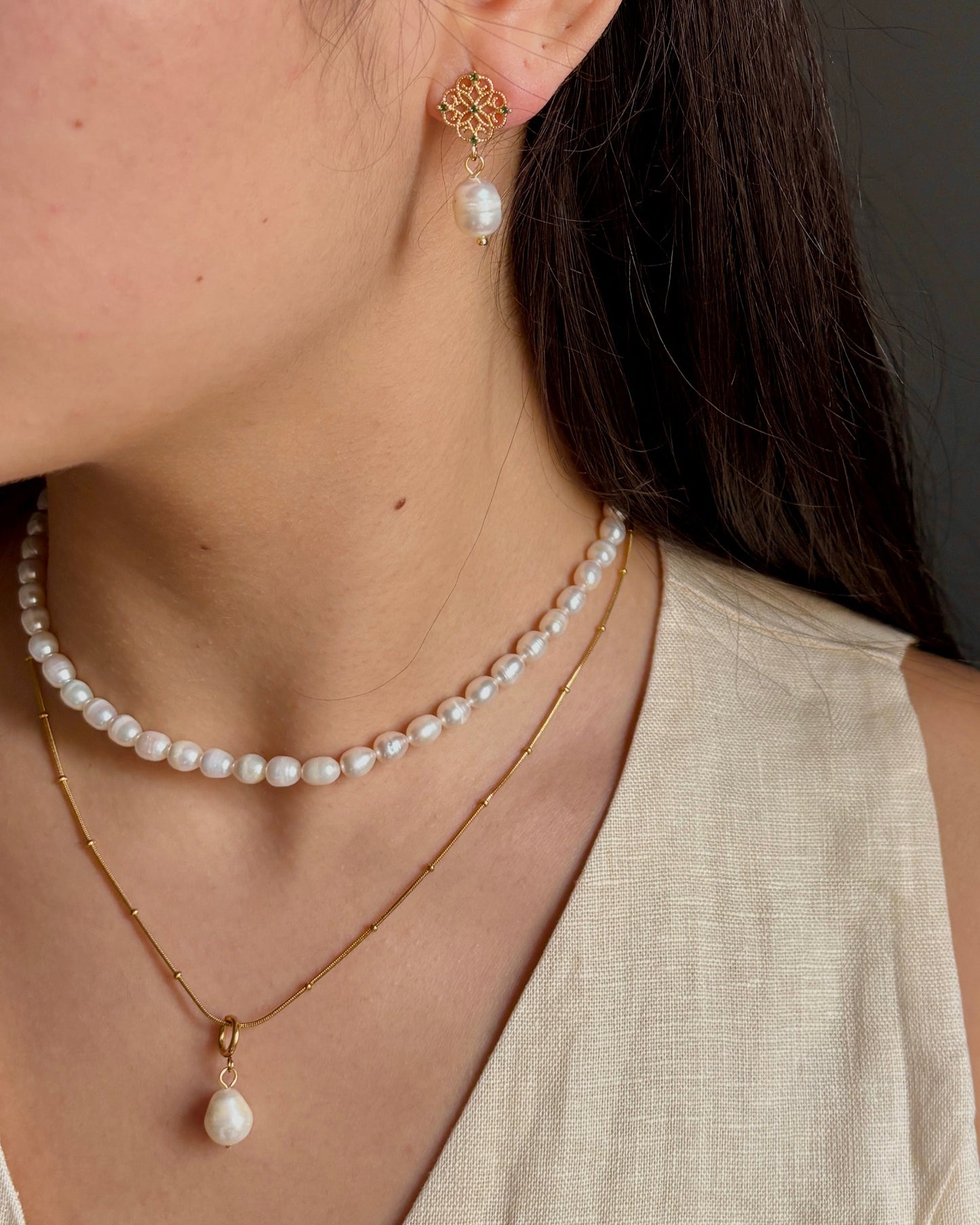 14ct Gold Plated Fresh Water Pearl Necklace