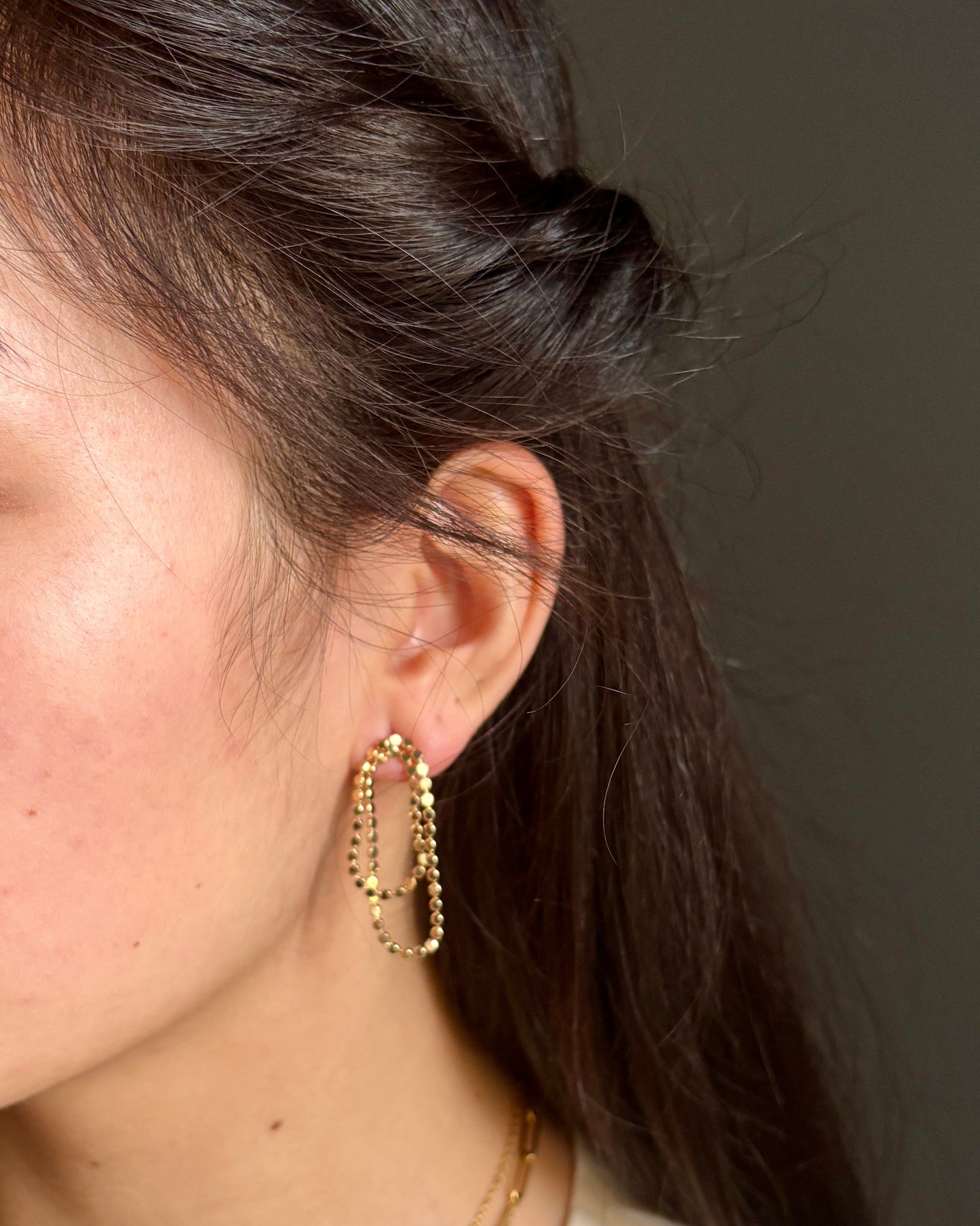 14ct Gold Plated Chain Earrings - Available In Silver