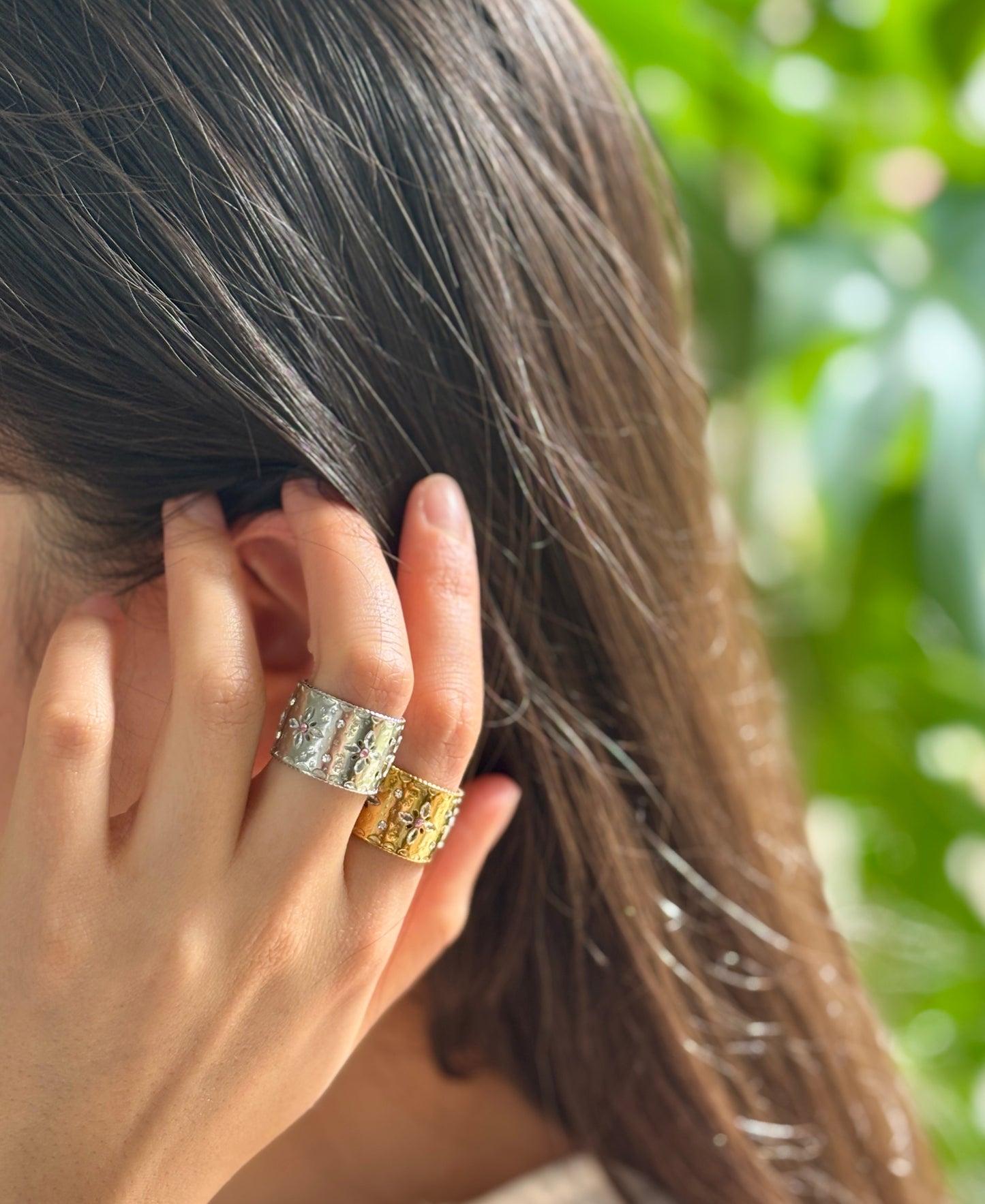 18ct Gold Plated Pink Cubic Zirconia Cuff Adjustable Ring - Also Available In Silver