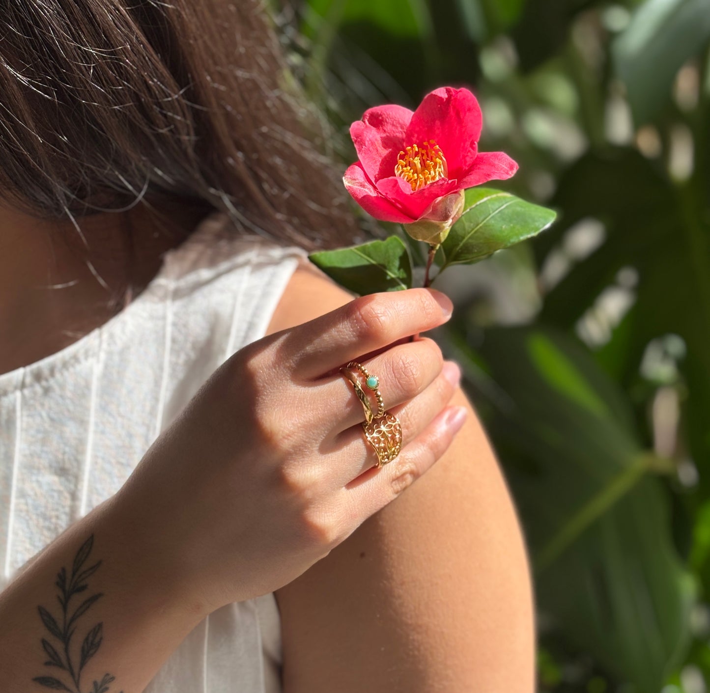18ct Gold Plated Adjustable Hollow Cage Ring