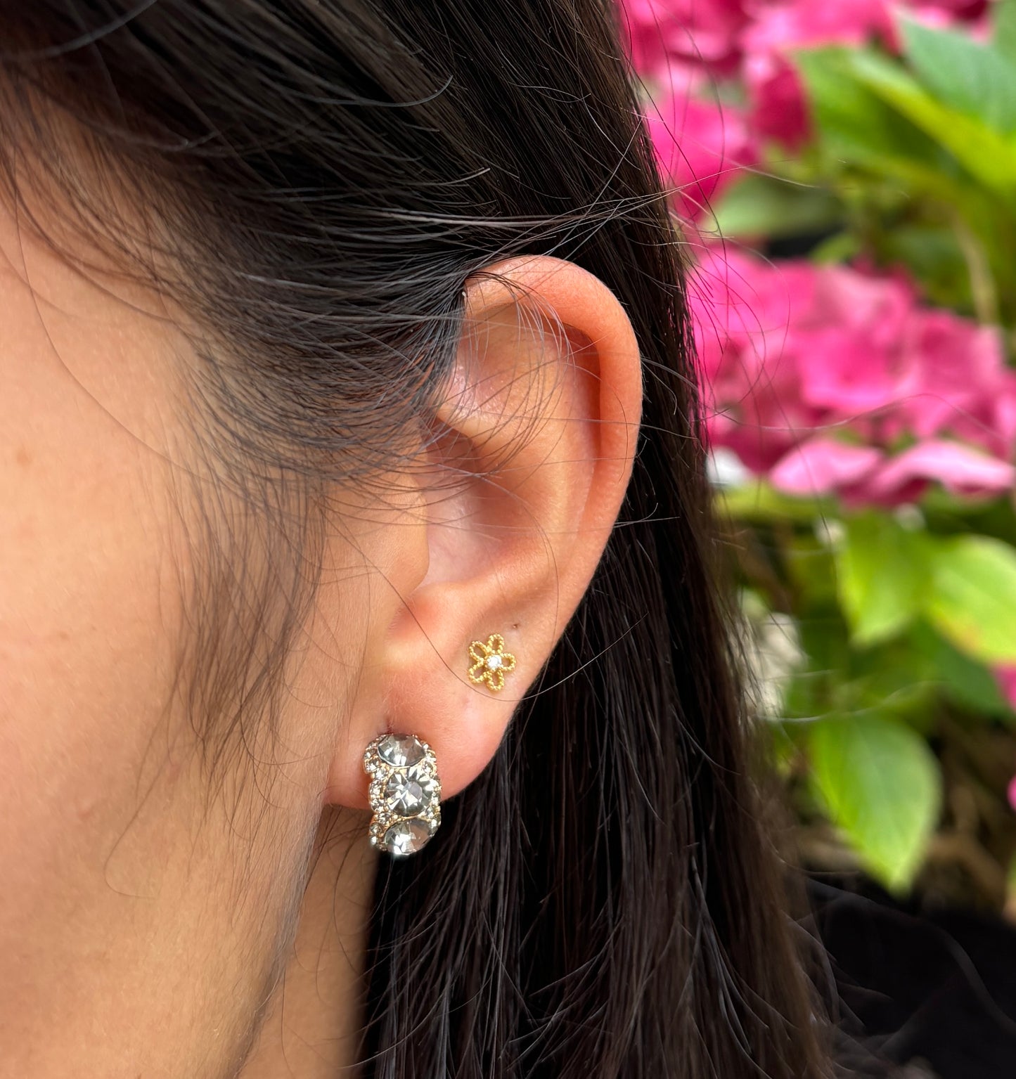 14ct Gold Plated Cubic Zirconia Stud Earrings