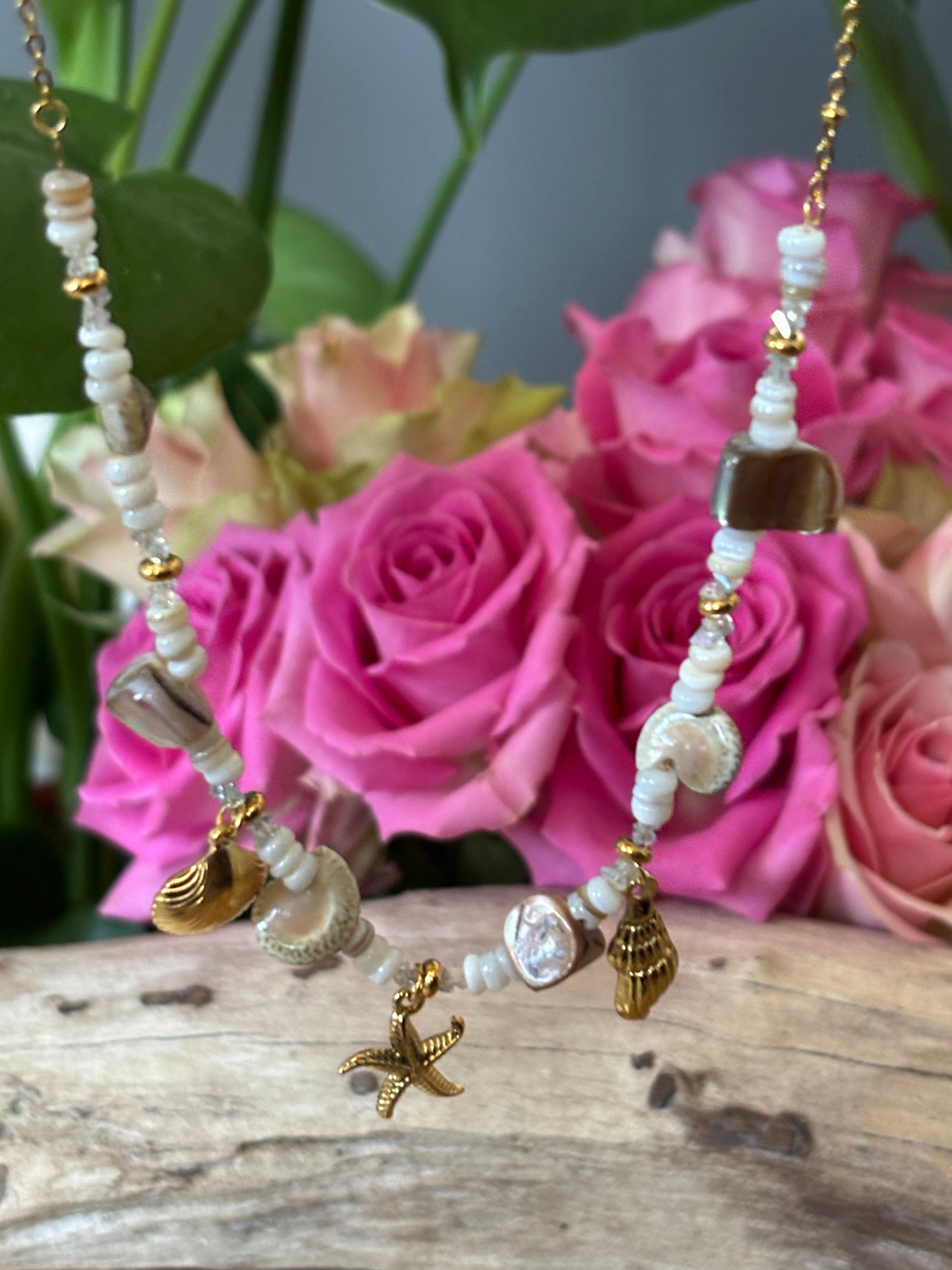 18ct Gold Plated Shell Necklace