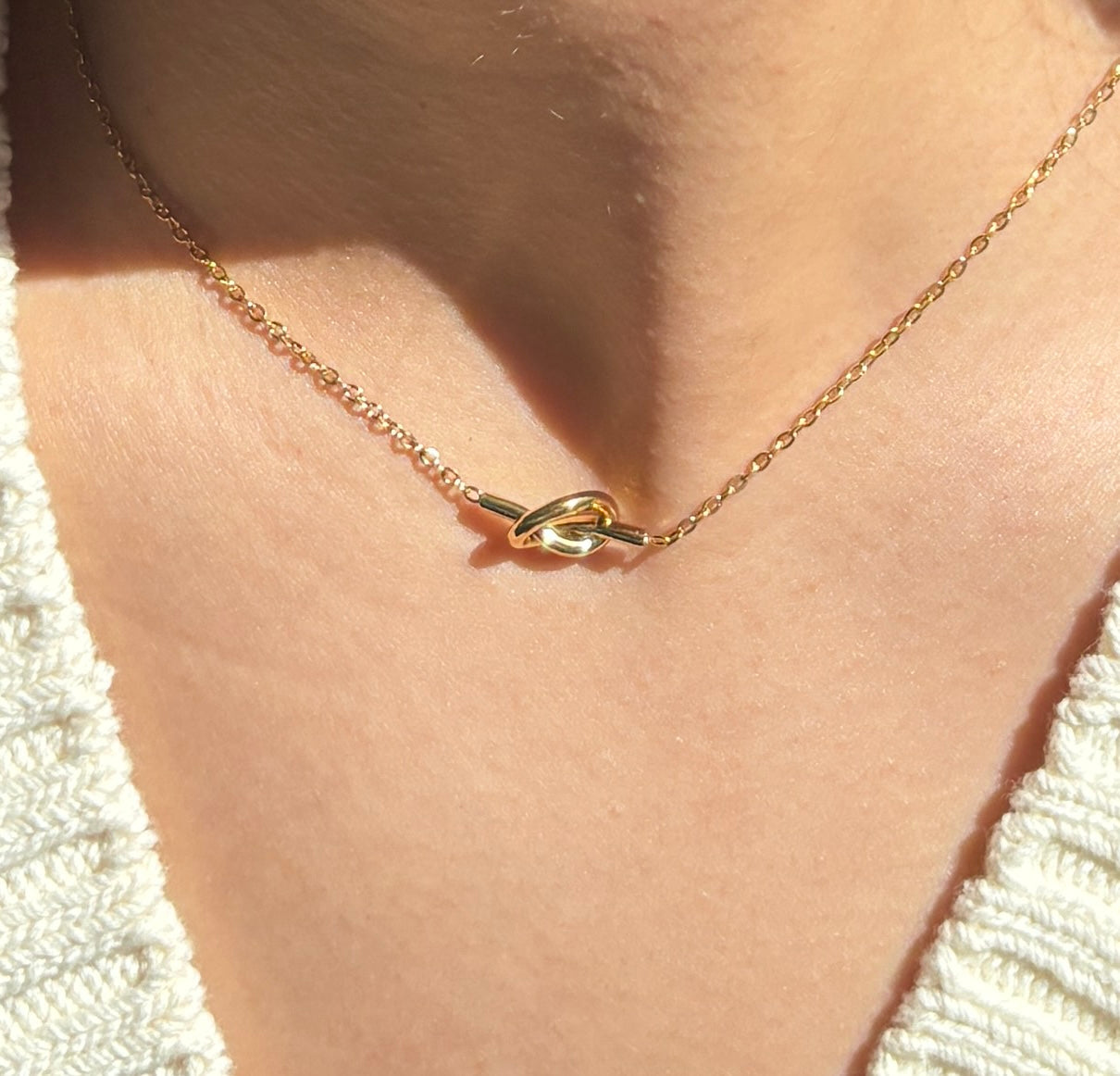18ct Gold Plated Knot Chain Necklace