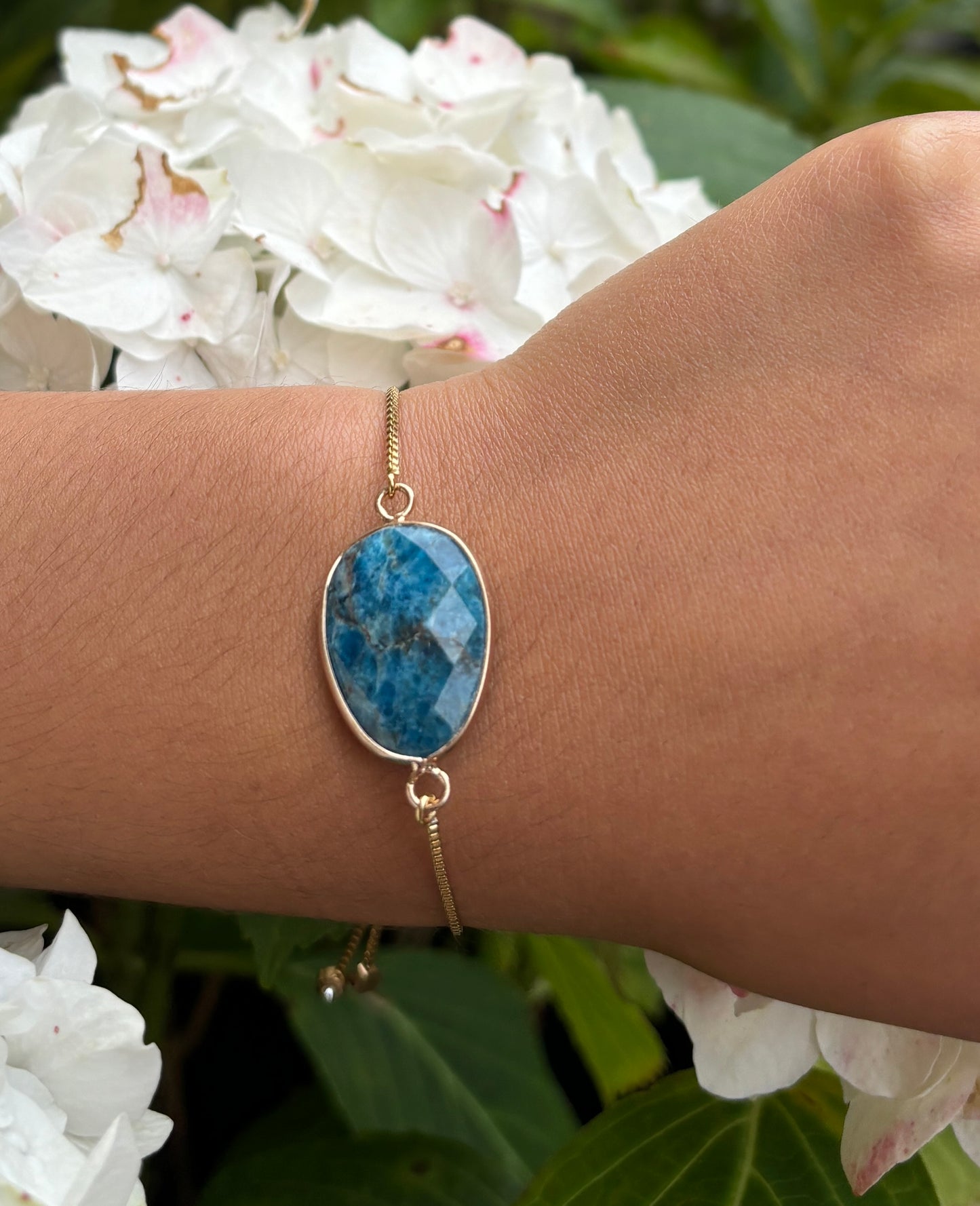 14ct Gold Plated Kyanite Adjustable Bracelet