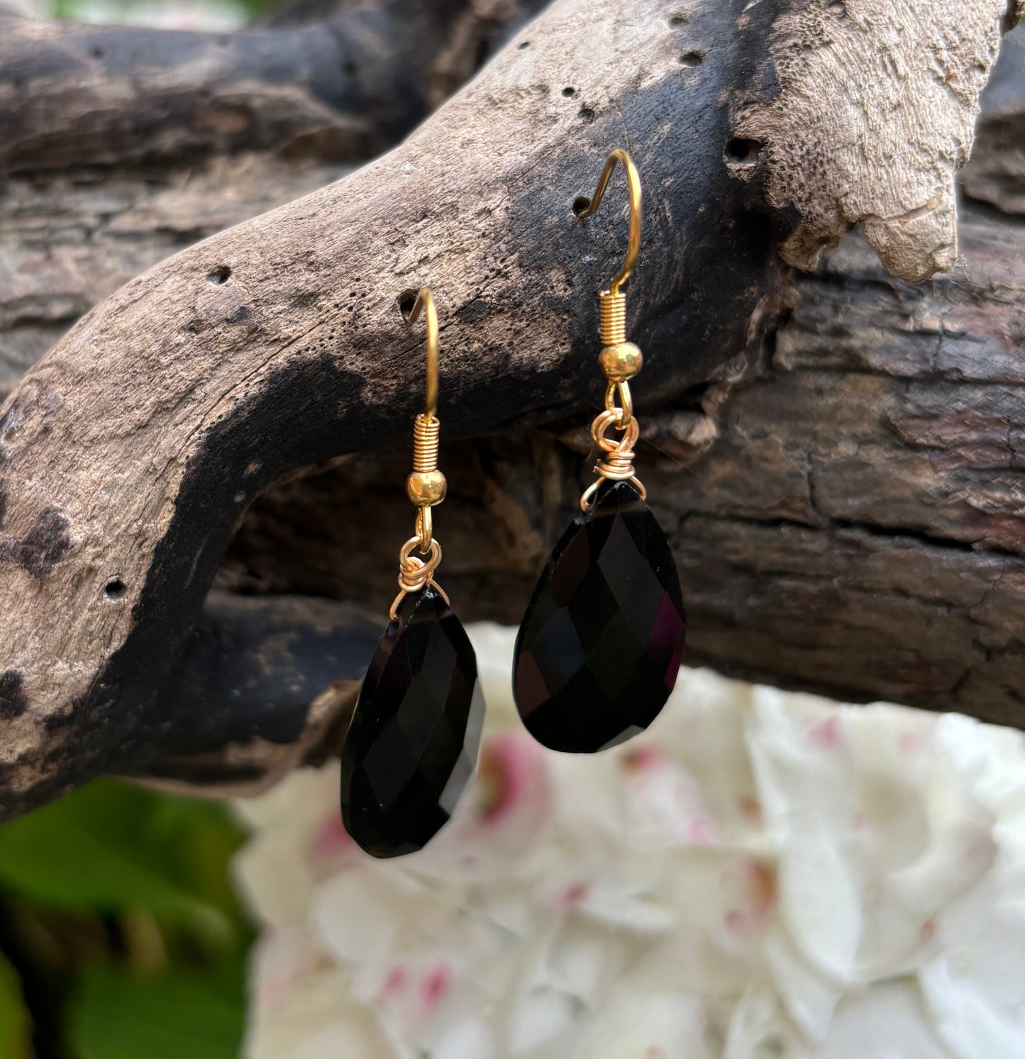 18ct Gold Plated Gemstone Drop Earrings