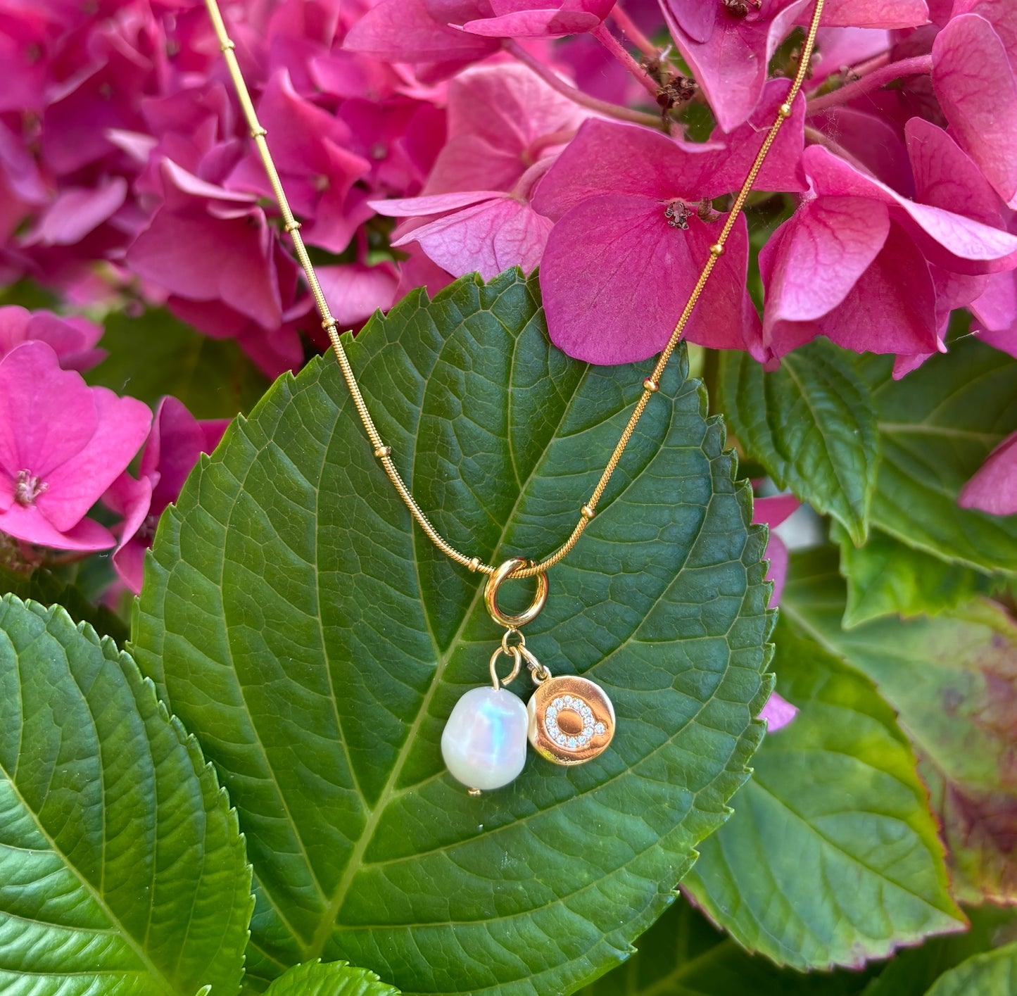 18ct Gold Plated Single Pearl Necklace - Personalisation Available
