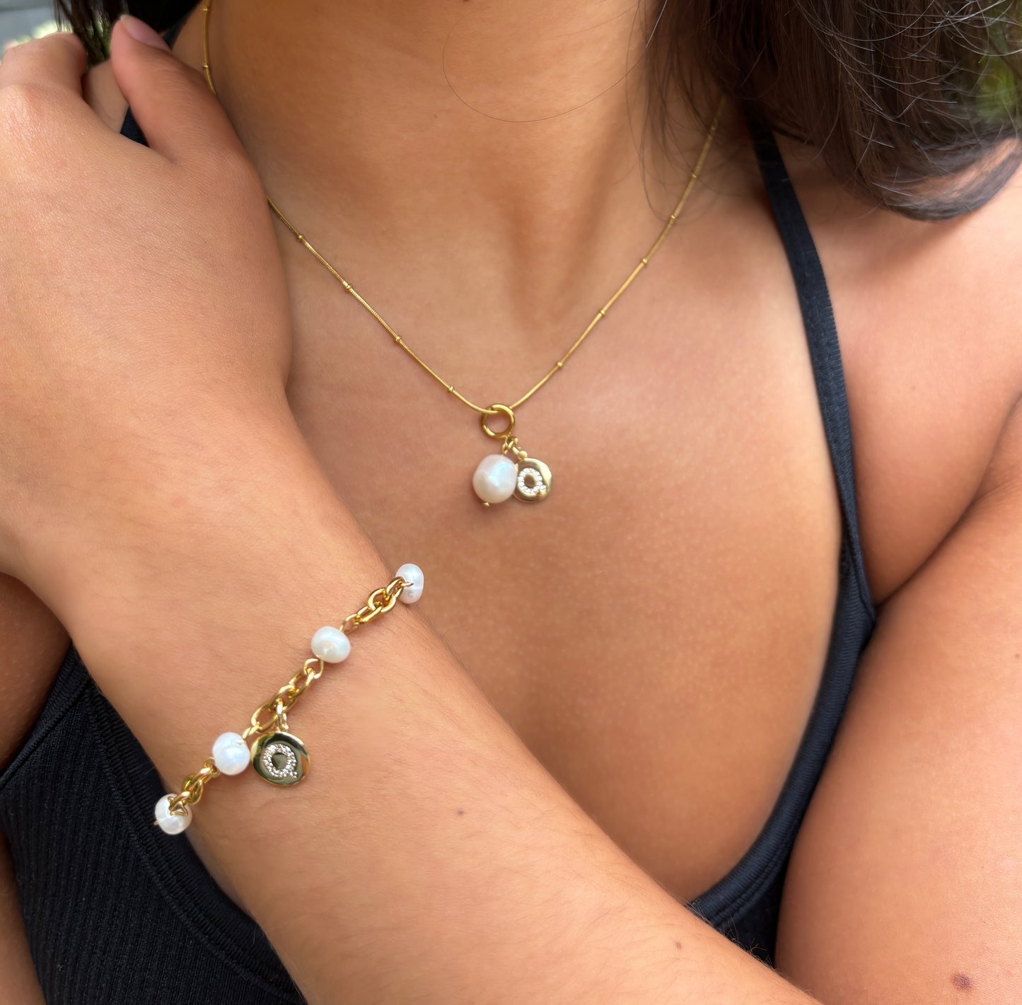 18ct Gold Plated Single Pearl Necklace - Personalisation Available