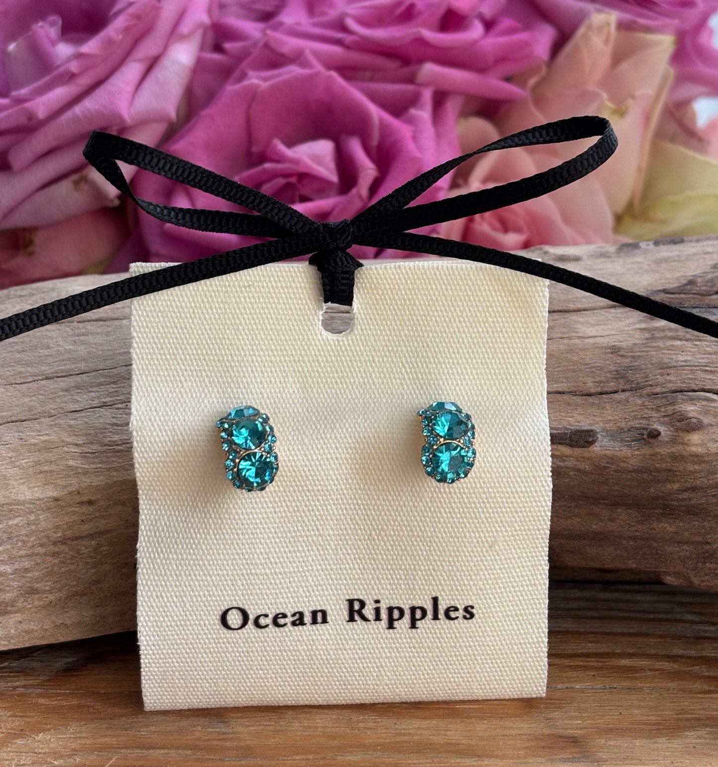14ct Gold Plated Cubic Zirconia Stud Earrings