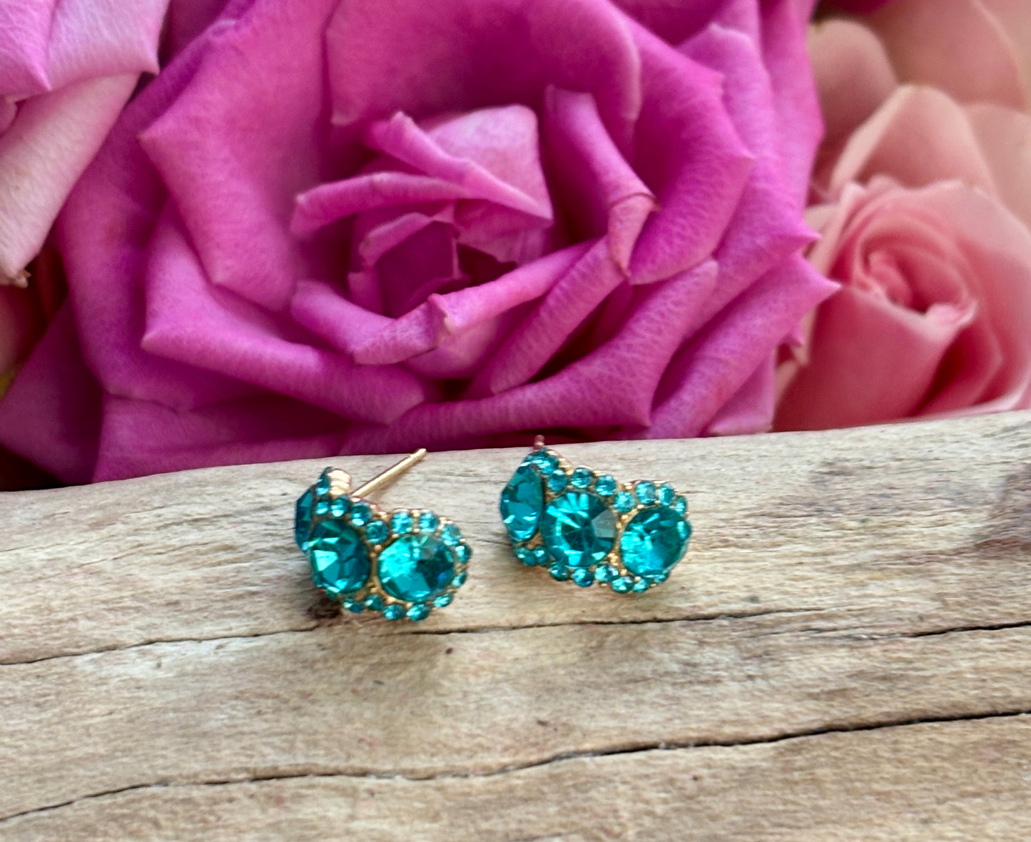 14ct Gold Plated Cubic Zirconia Stud Earrings