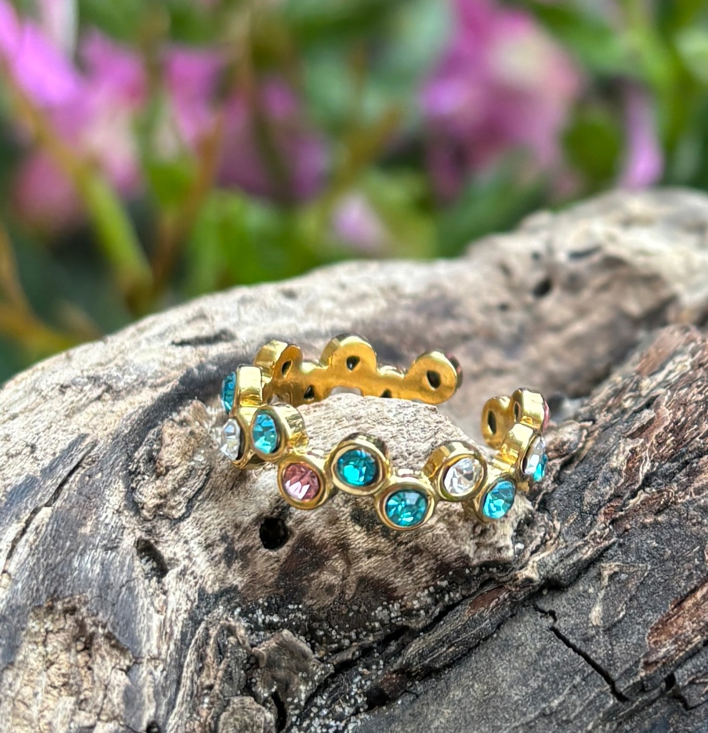 18ct Gold Plated Cubic Zirconia Stackable Ring - Available In Silver