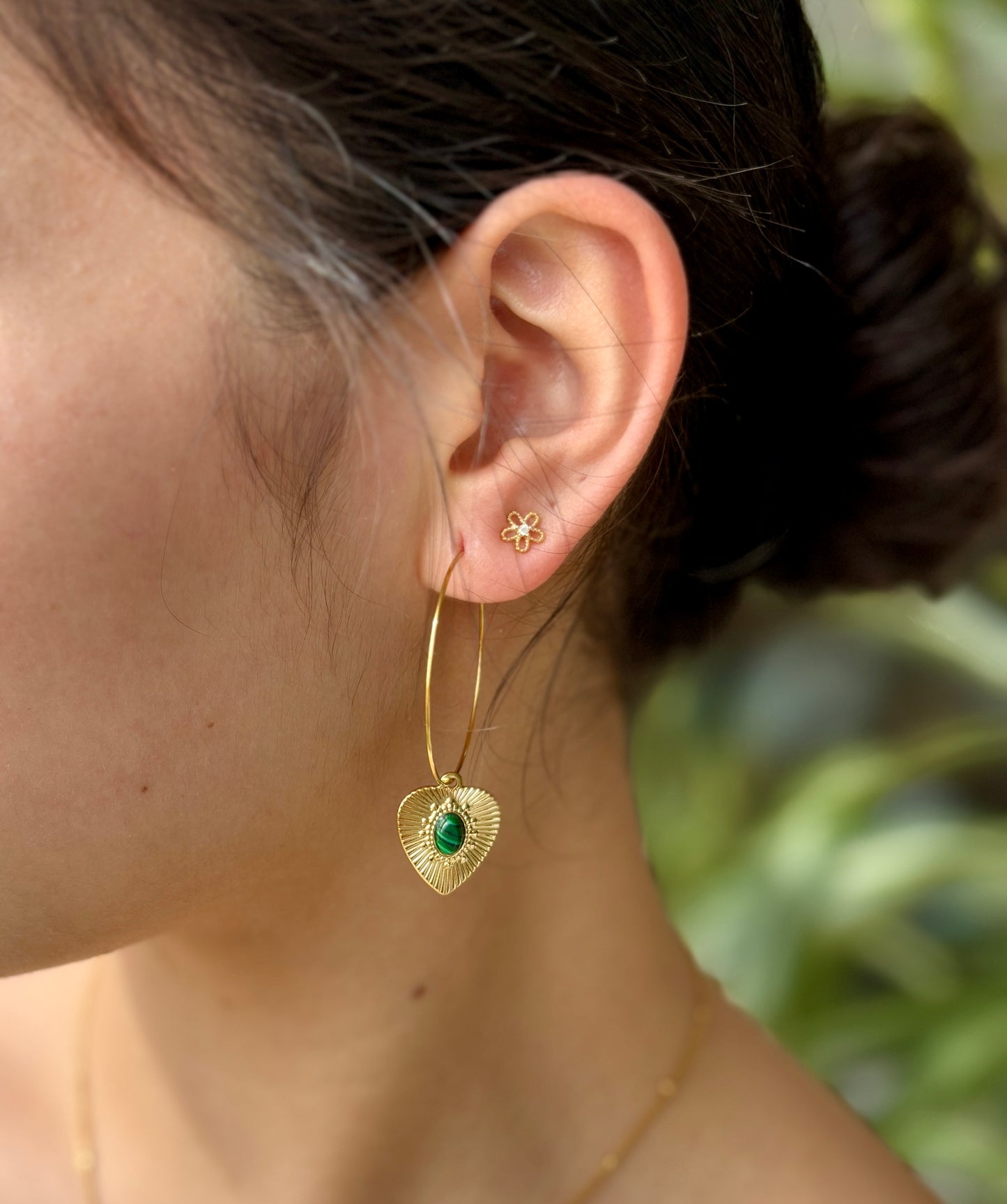 14ct Gold Plated Mini Hollow Flower Stud Earrings