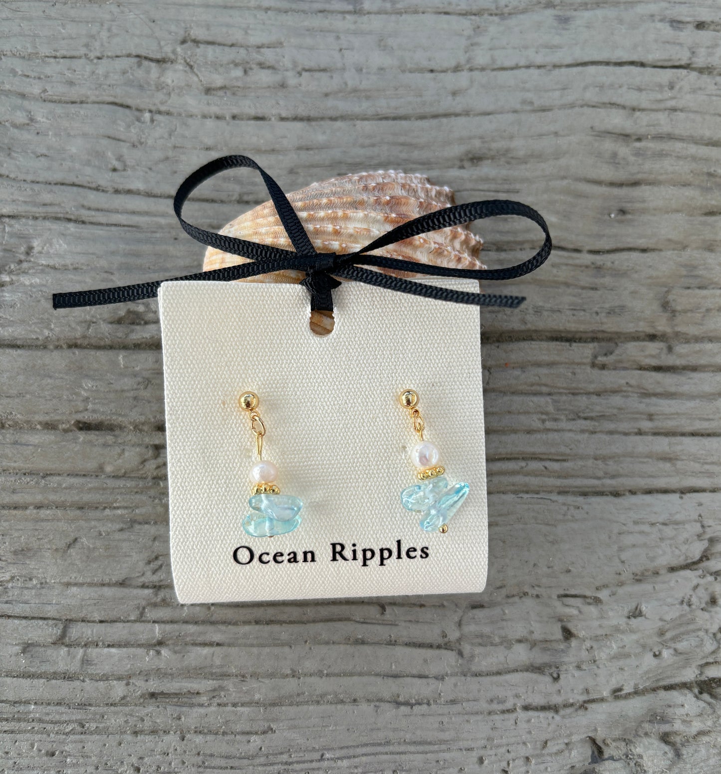 14ct Gold Plated Aquamarine Cluster Drop Earrings