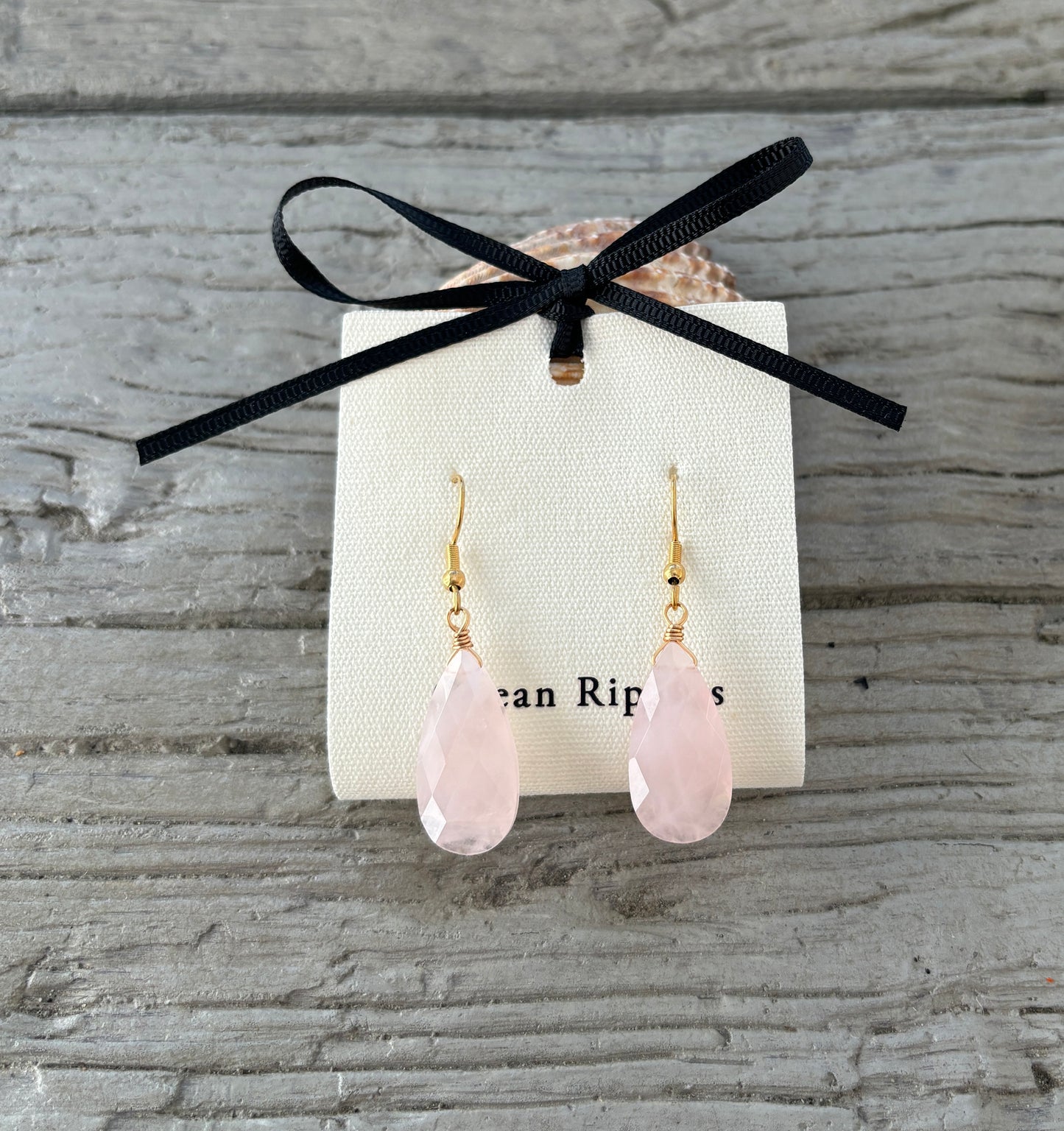 18ct Gold Plated Gemstone Drop Earrings