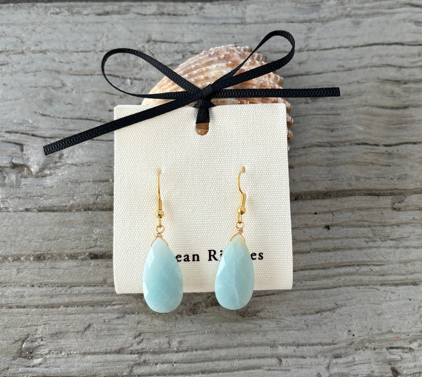 18ct Gold Plated Gemstone Drop Earrings