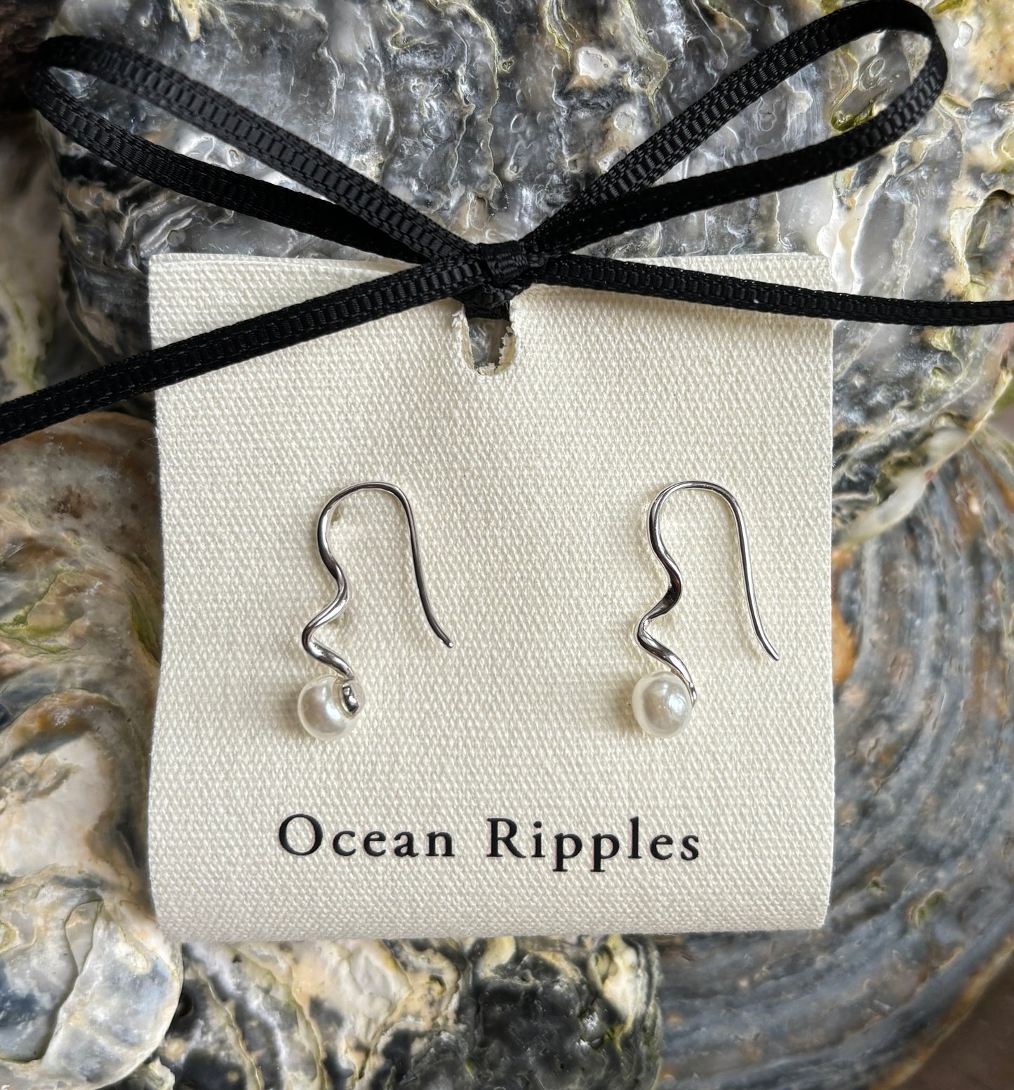 925 Sterling Silver Fresh Water Pearl Spiral Earrings