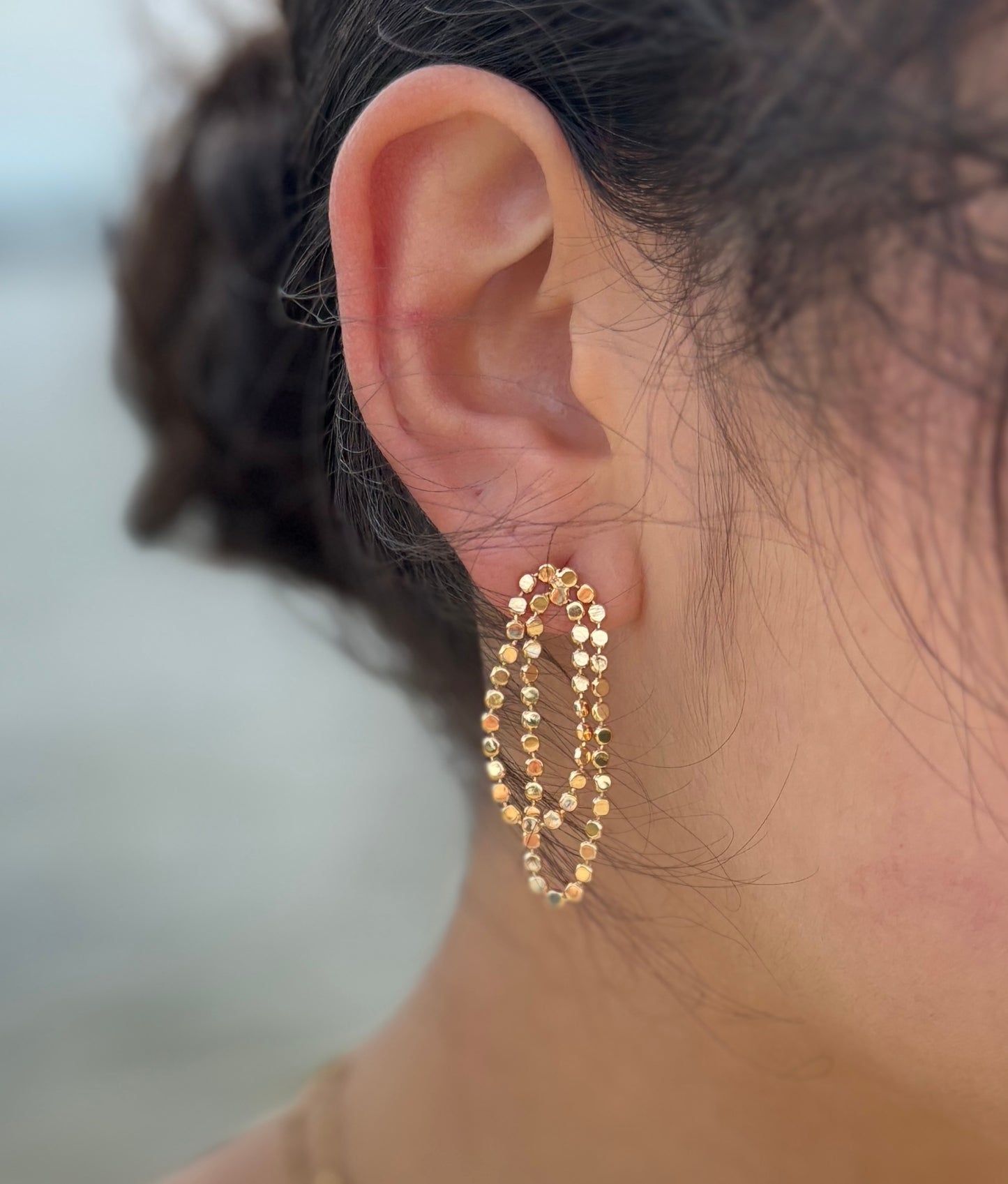14ct Gold Plated Chain Earrings - Available In Silver