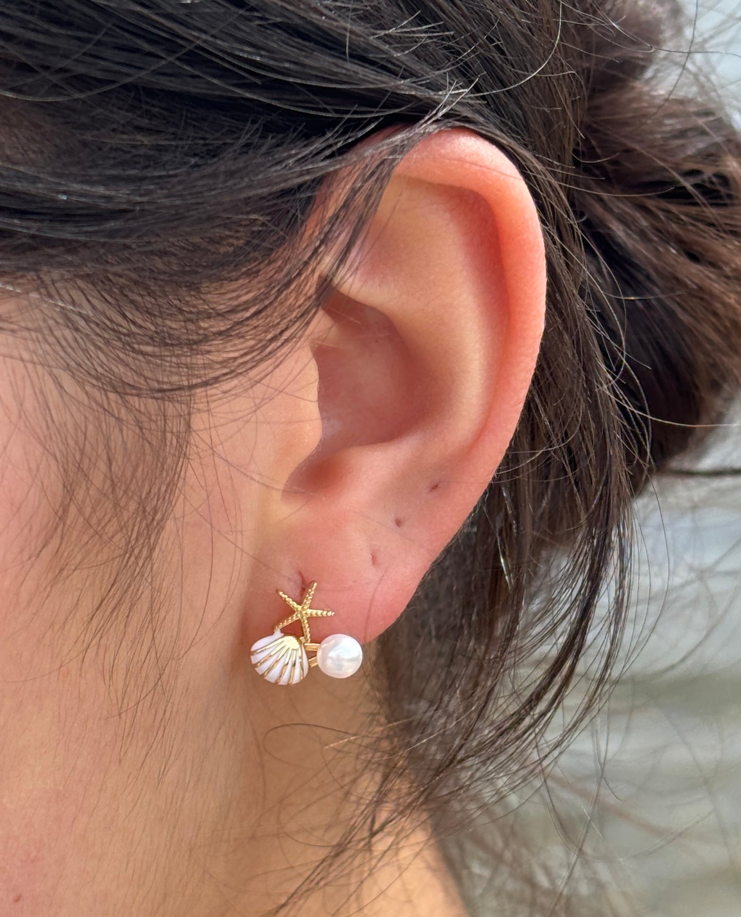 14ct Gold Plated Mismatched Starfish Stud Earrings