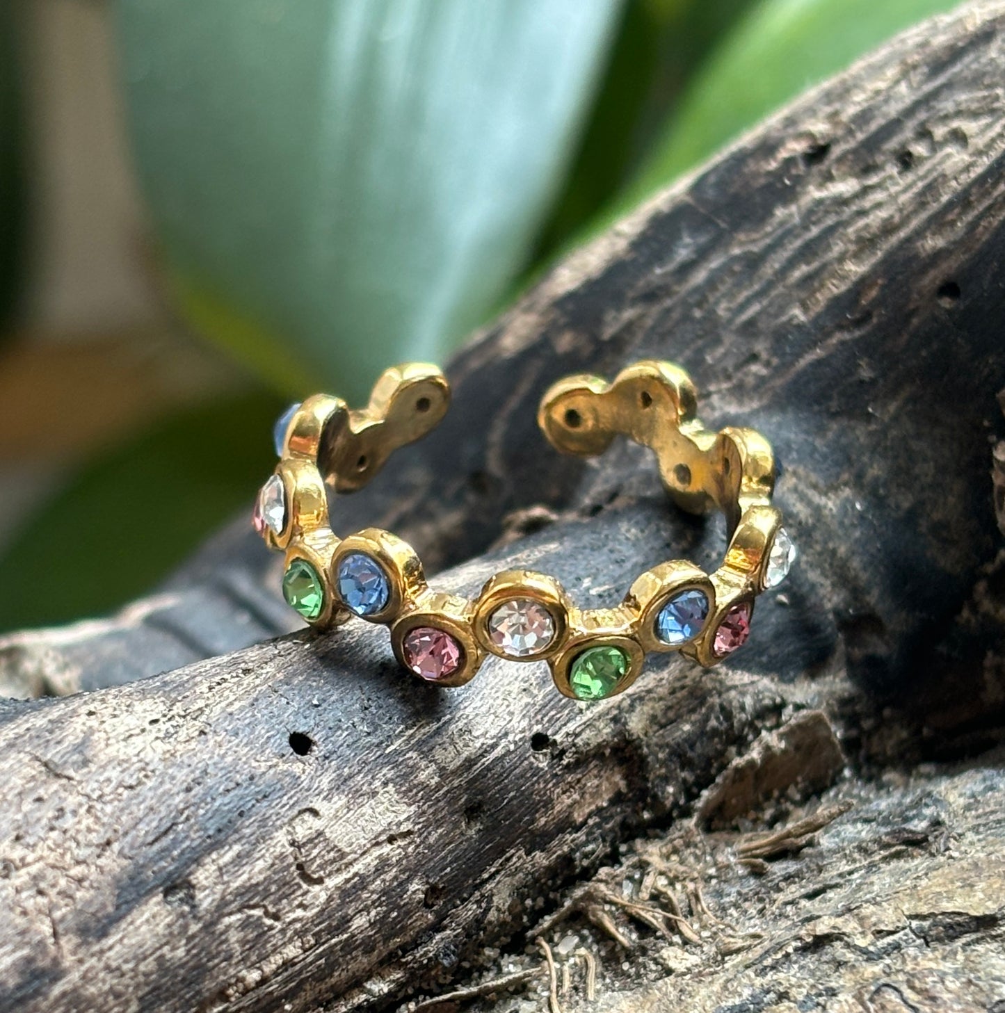 18ct Gold Plated Cubic Zirconia Stackable Ring - Available In Silver