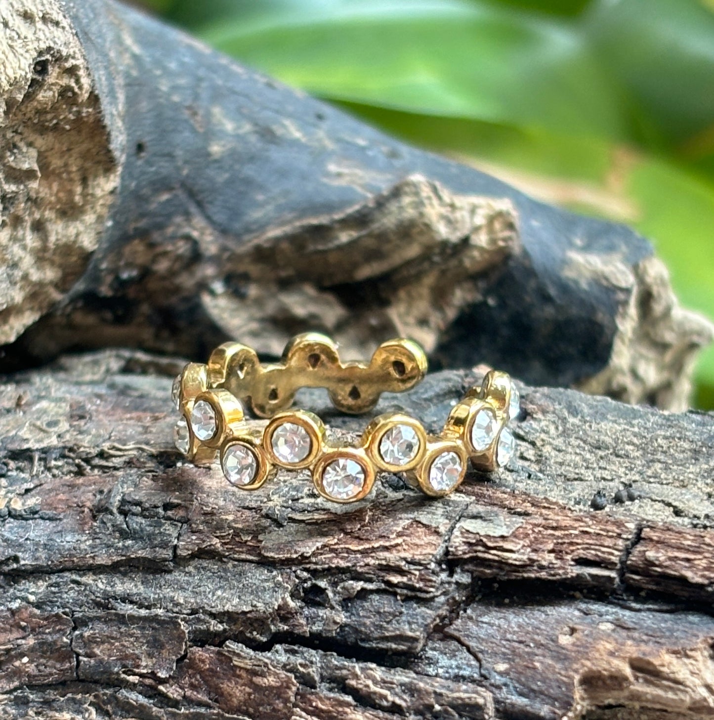 18ct Gold Plated Cubic Zirconia Stackable Ring - Available In Silver
