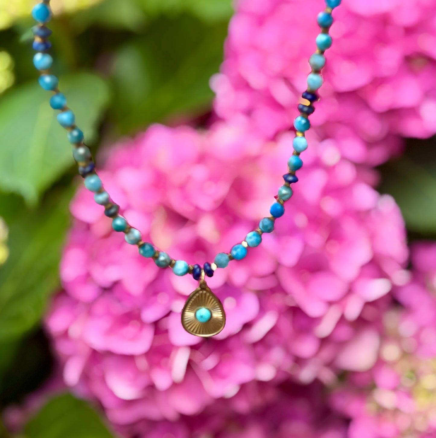 18ct Gold Plated Apatite Beads Necklace
