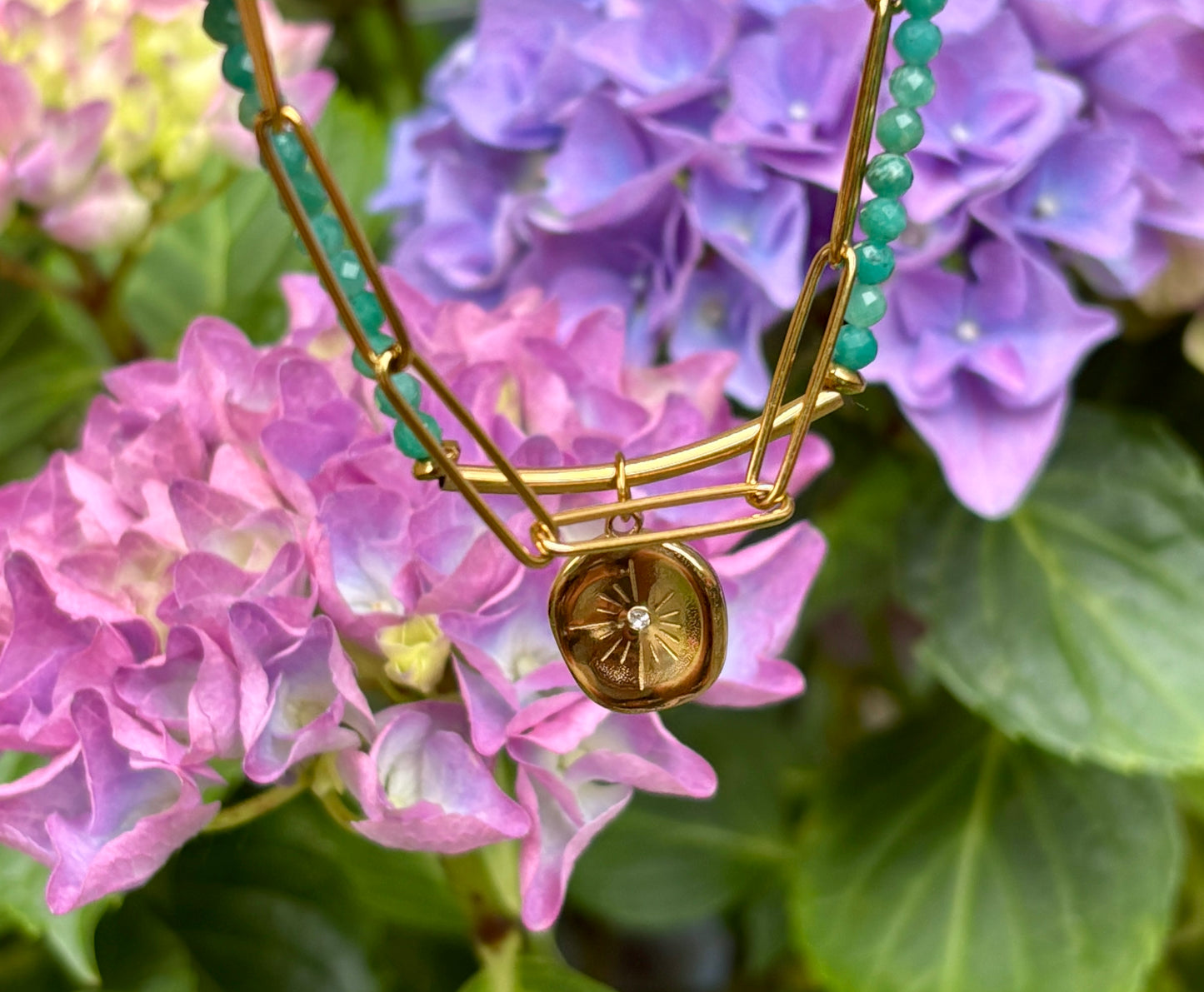 18ct Gold Plated Aventurine Double Chain Bracelet