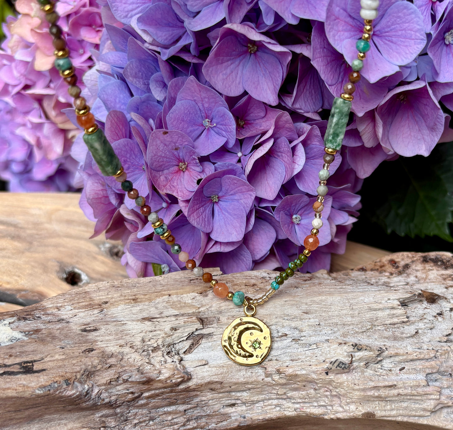 18ct Gold Plated African Turquoise Beads Necklace