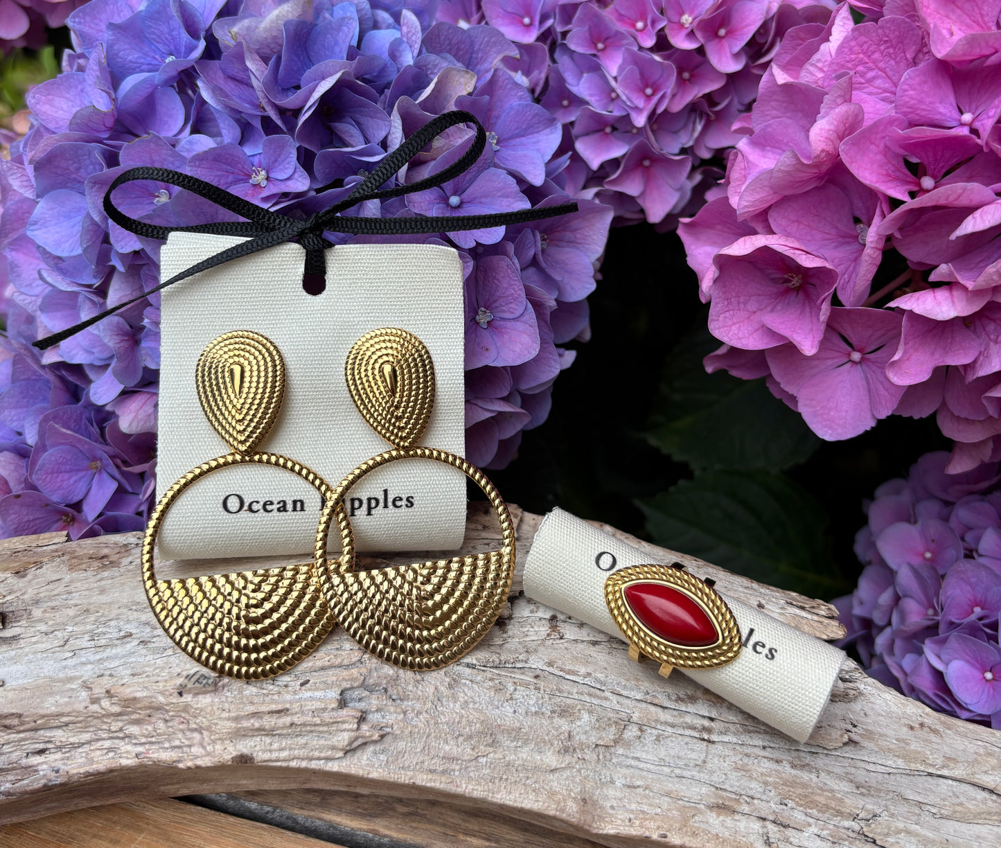 18ct Gold Plated Rope Textured Hoop