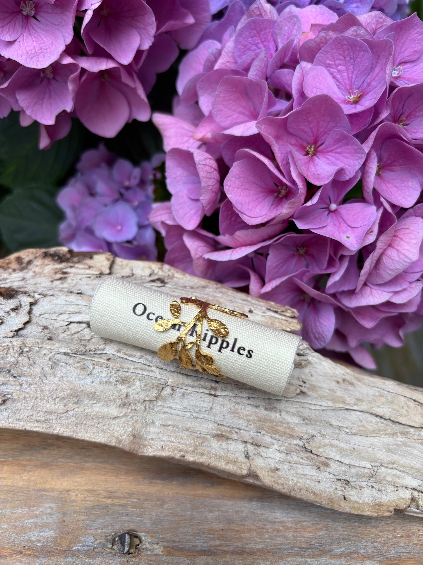 18ct Gold Plated Wrapped Around Leaf Ring - Available In Silver