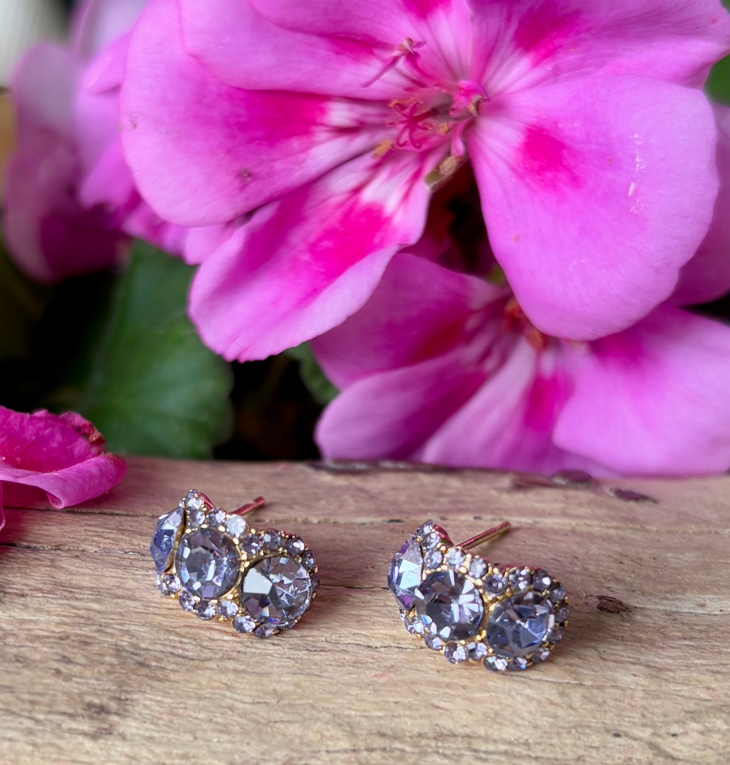 14ct Gold Plated Cubic Zirconia Stud Earrings