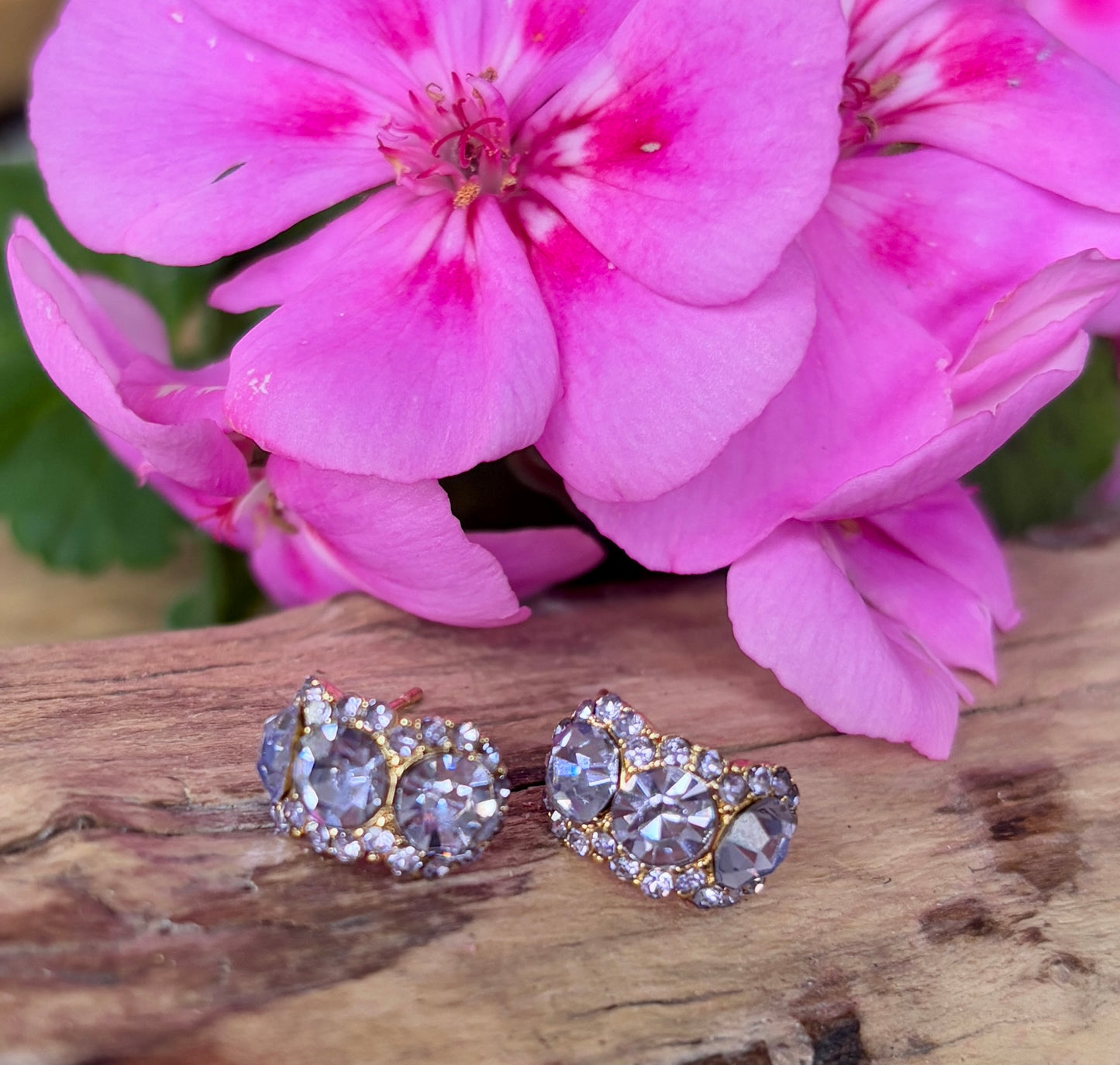 14ct Gold Plated Cubic Zirconia Stud Earrings