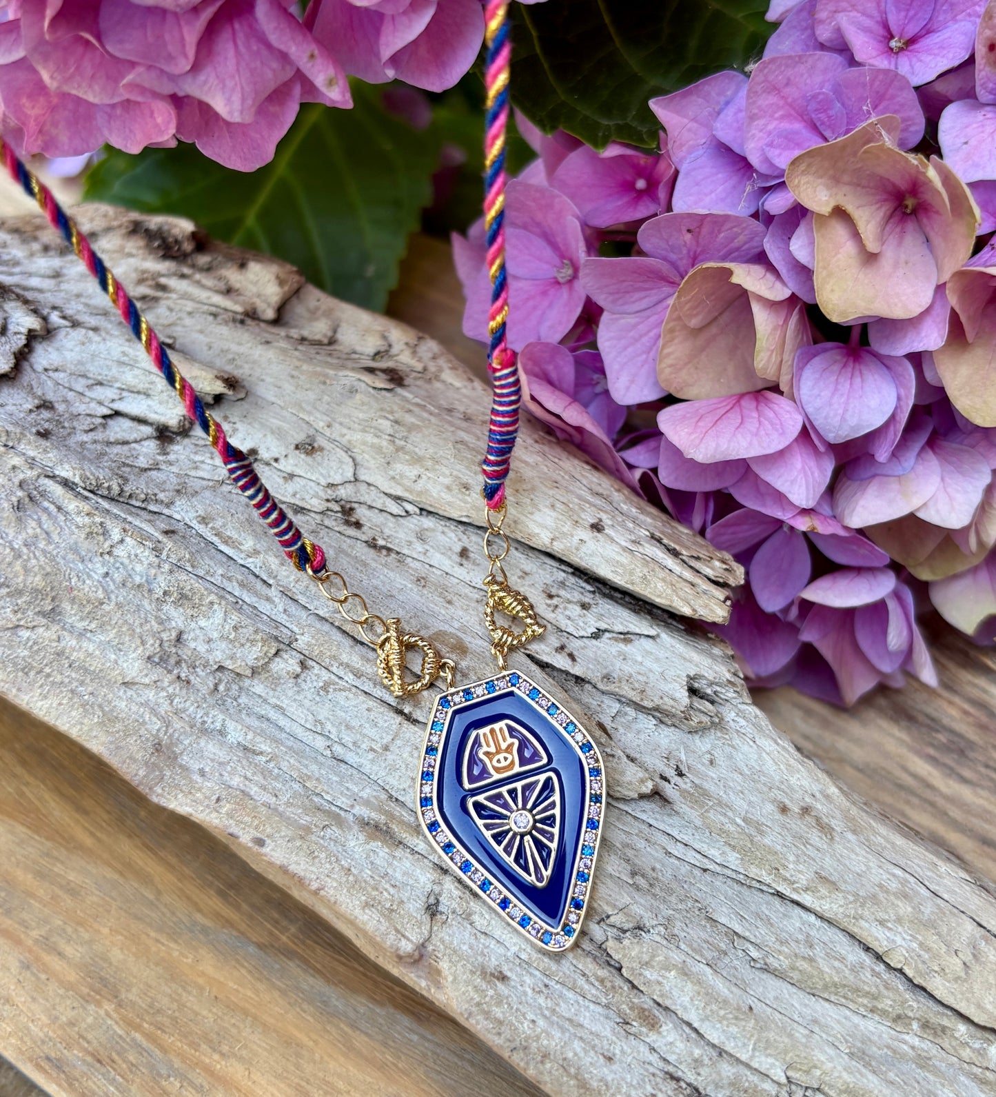 18ct Gold Plated Talisman Hamsa Shield Necklace