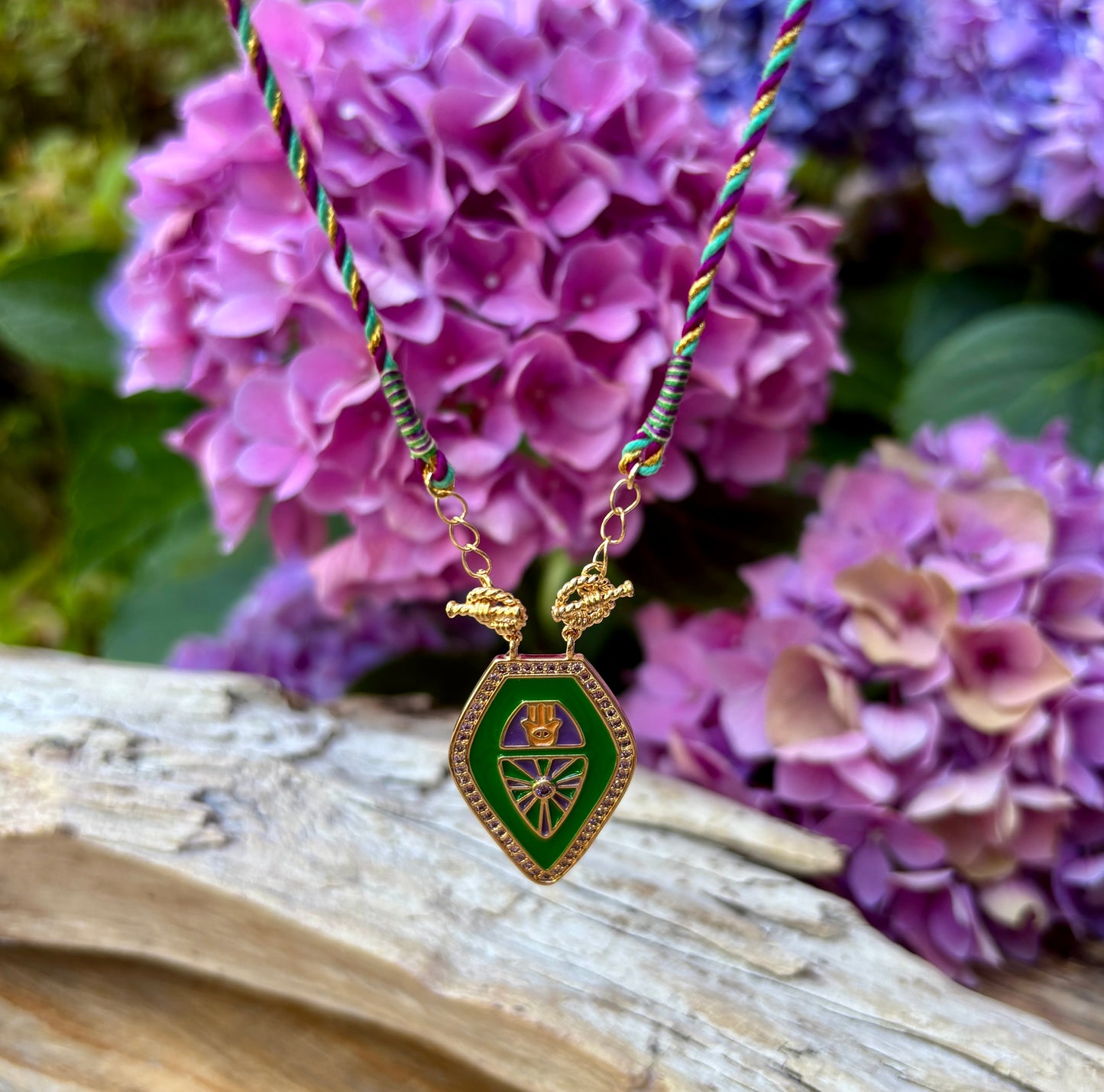 18ct Gold Plated Talisman Hamsa Shield Necklace