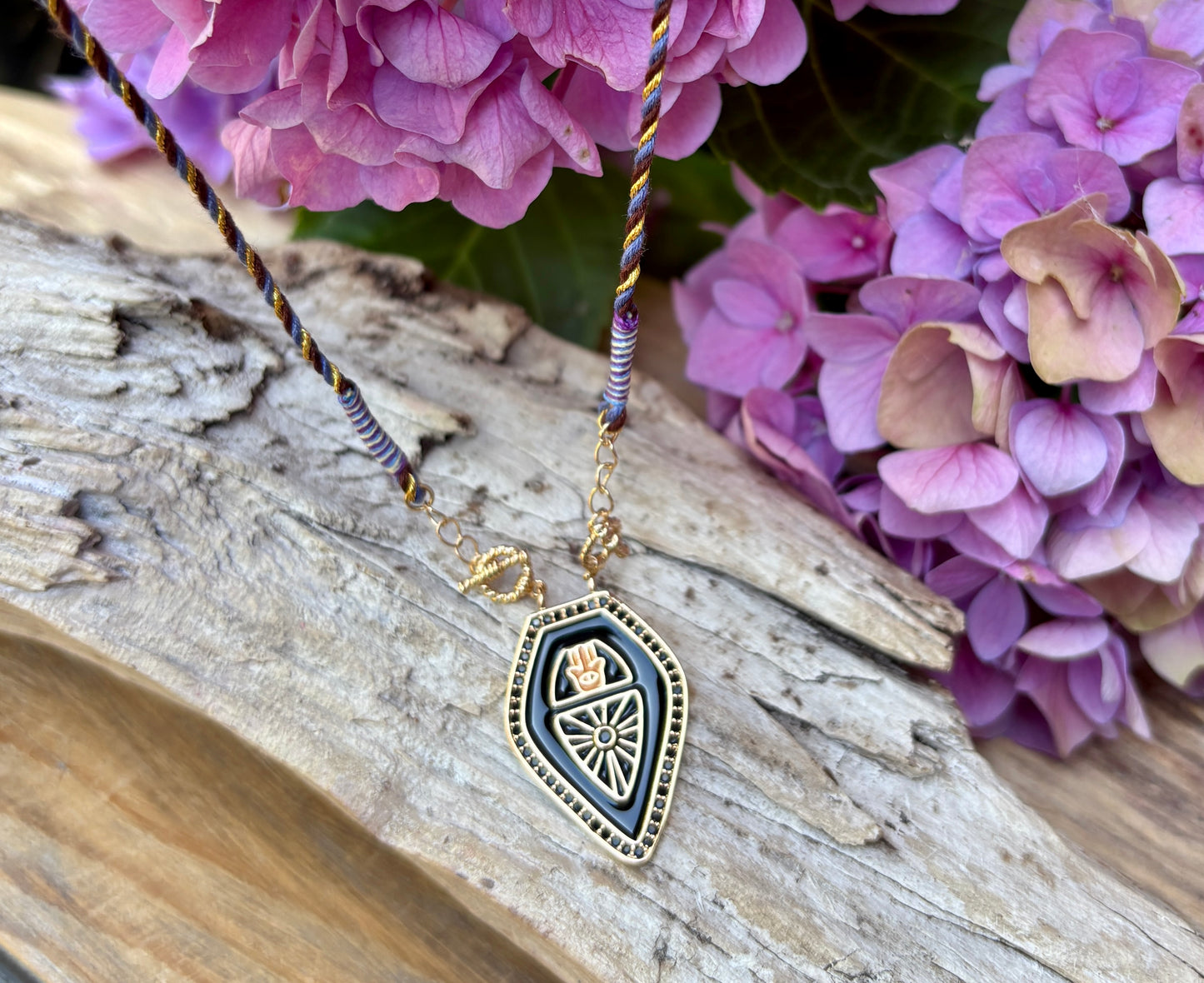18ct Gold Plated Talisman Hamsa Shield Necklace