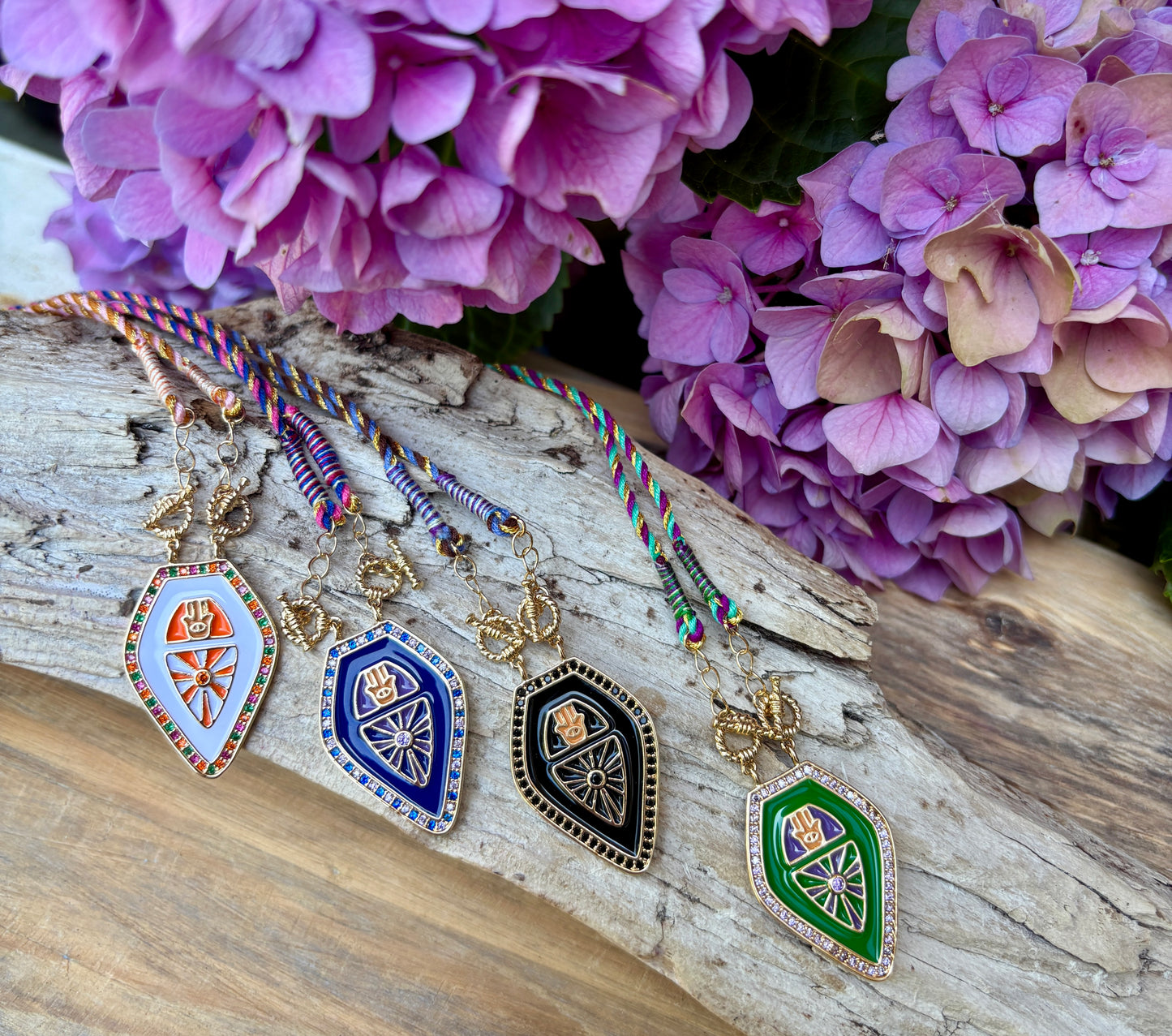 18ct Gold Plated Talisman Hamsa Shield Necklace