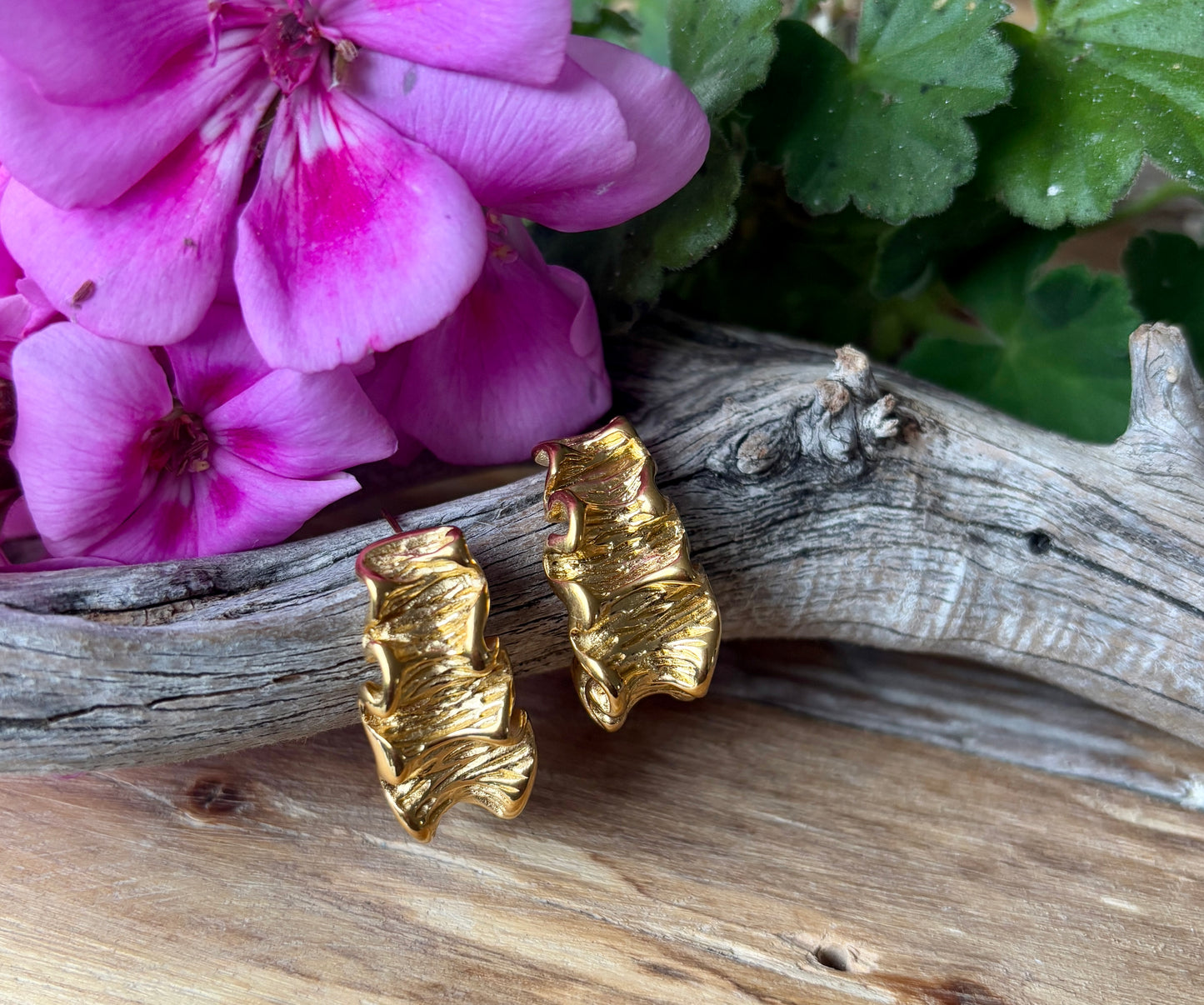 18ct Gold Plated Seaweed Earrings - Available in Silver
