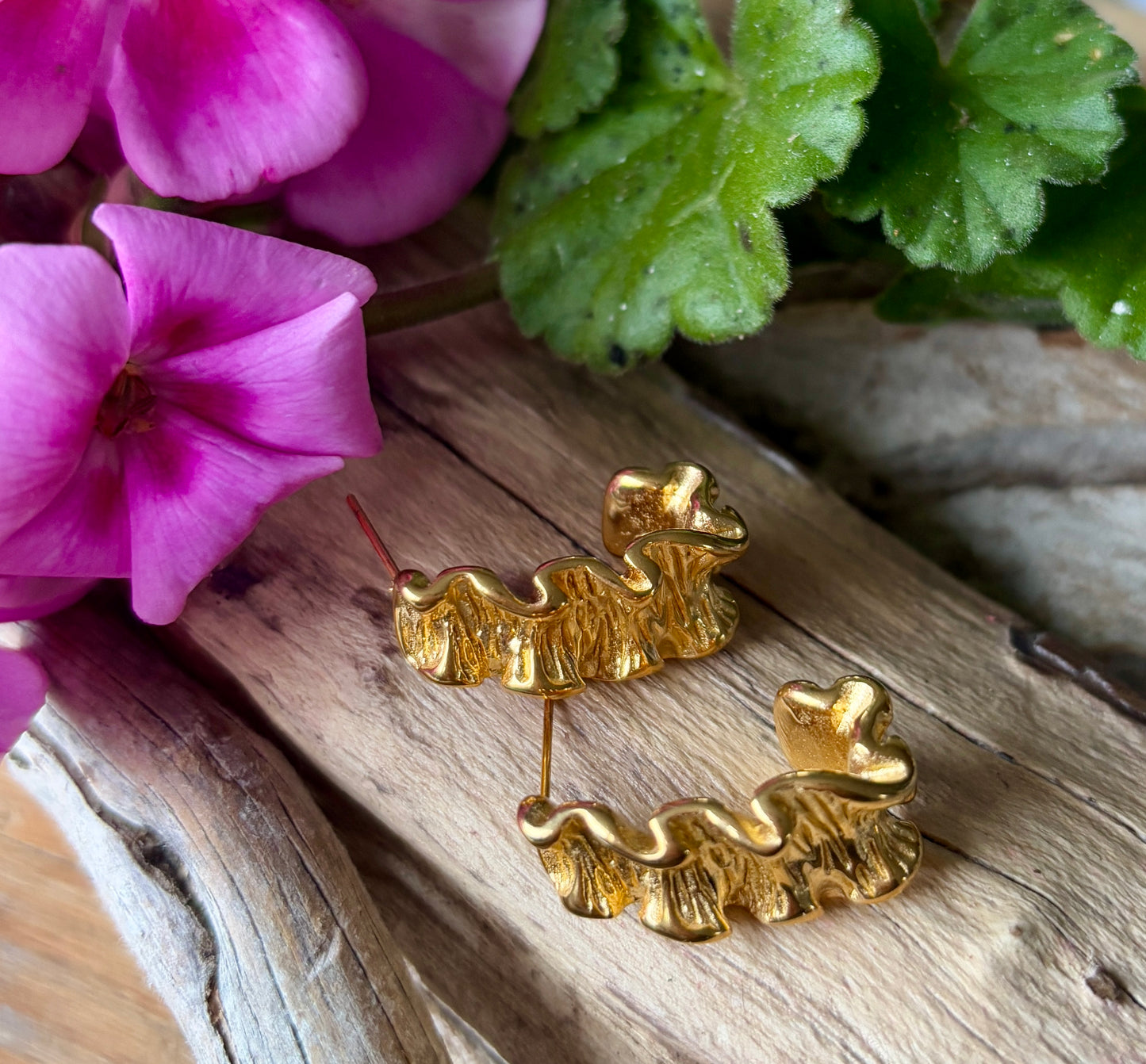 18ct Gold Plated Seaweed Earrings - Available in Silver