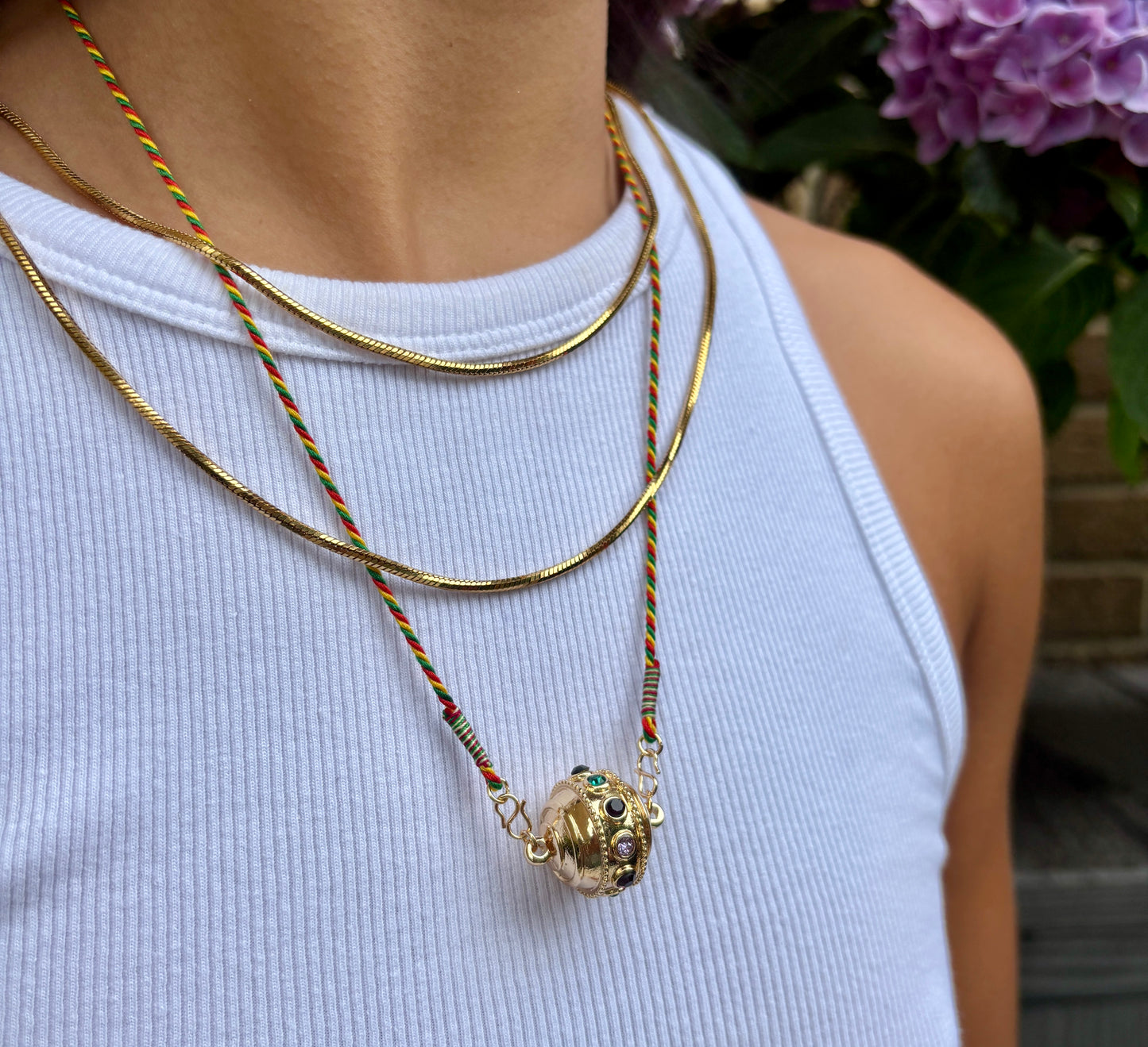 18ct Gold Plated Talisman Ball Pendant Necklace