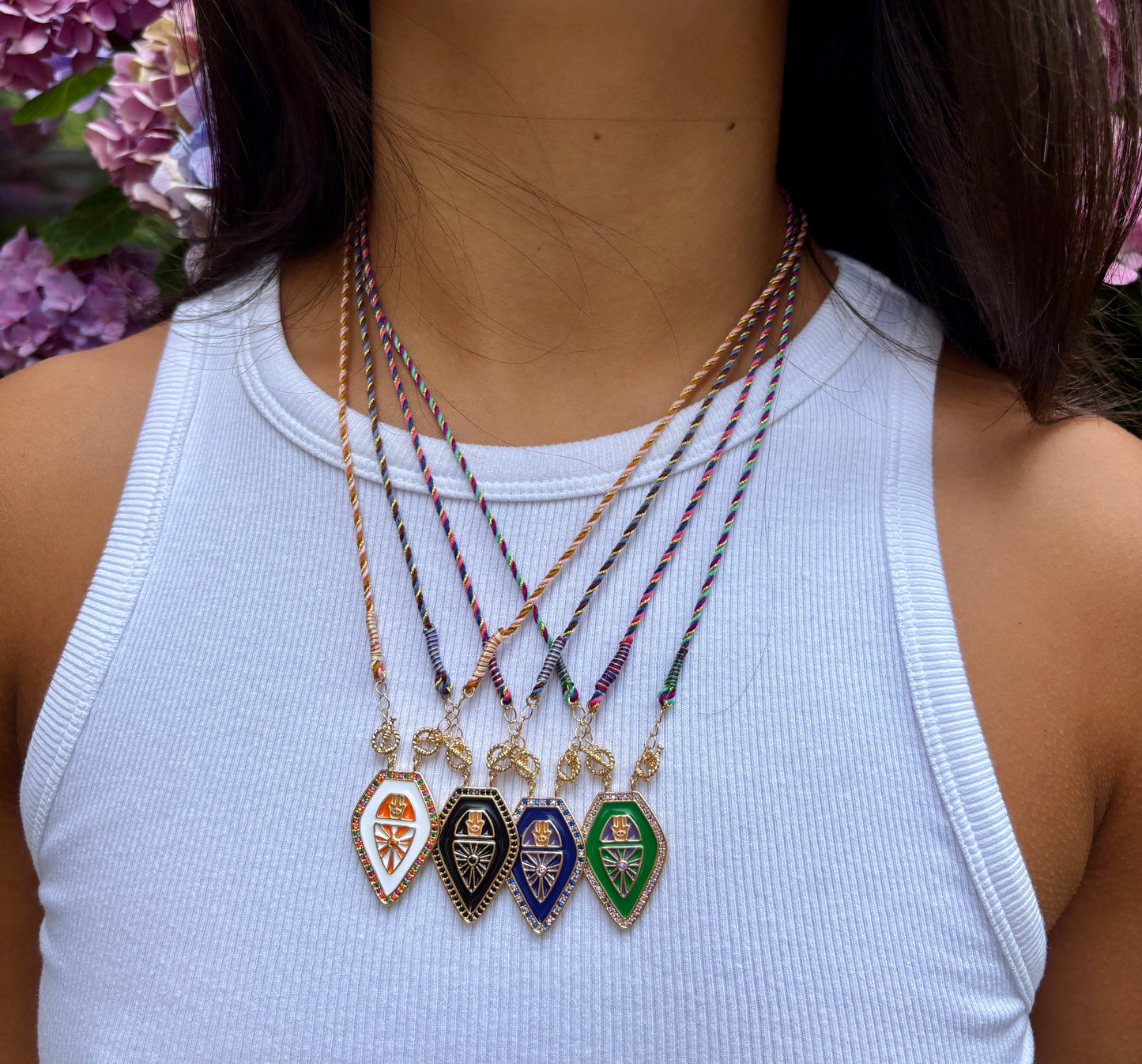 18ct Gold Plated Talisman Hamsa Shield Necklace