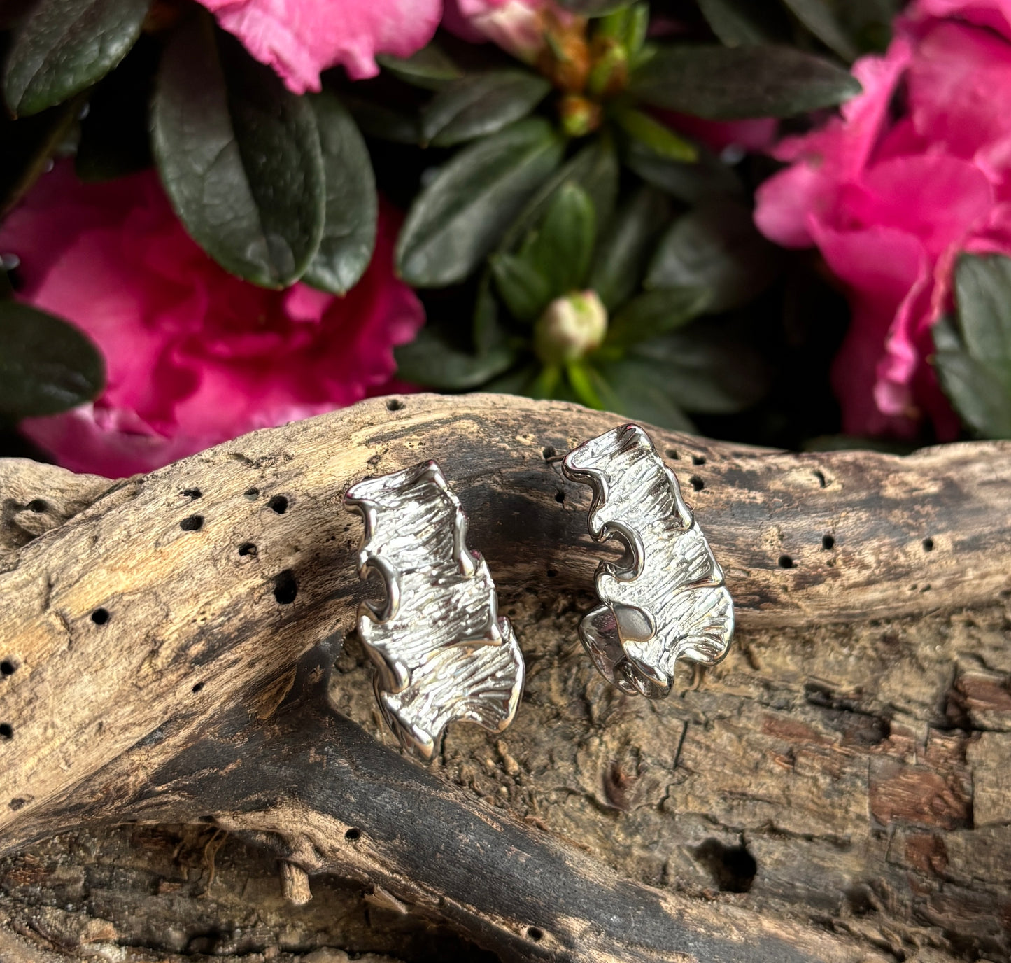 18ct Gold Plated Seaweed Earrings - Available in Silver