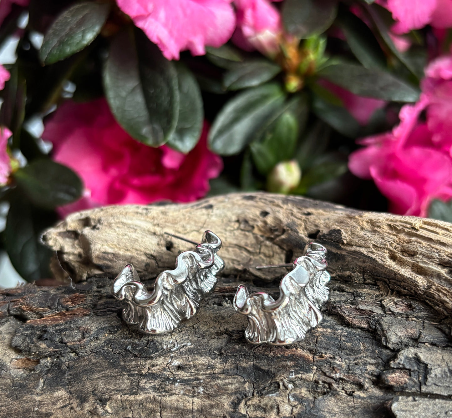 18ct Gold Plated Seaweed Earrings - Available in Silver