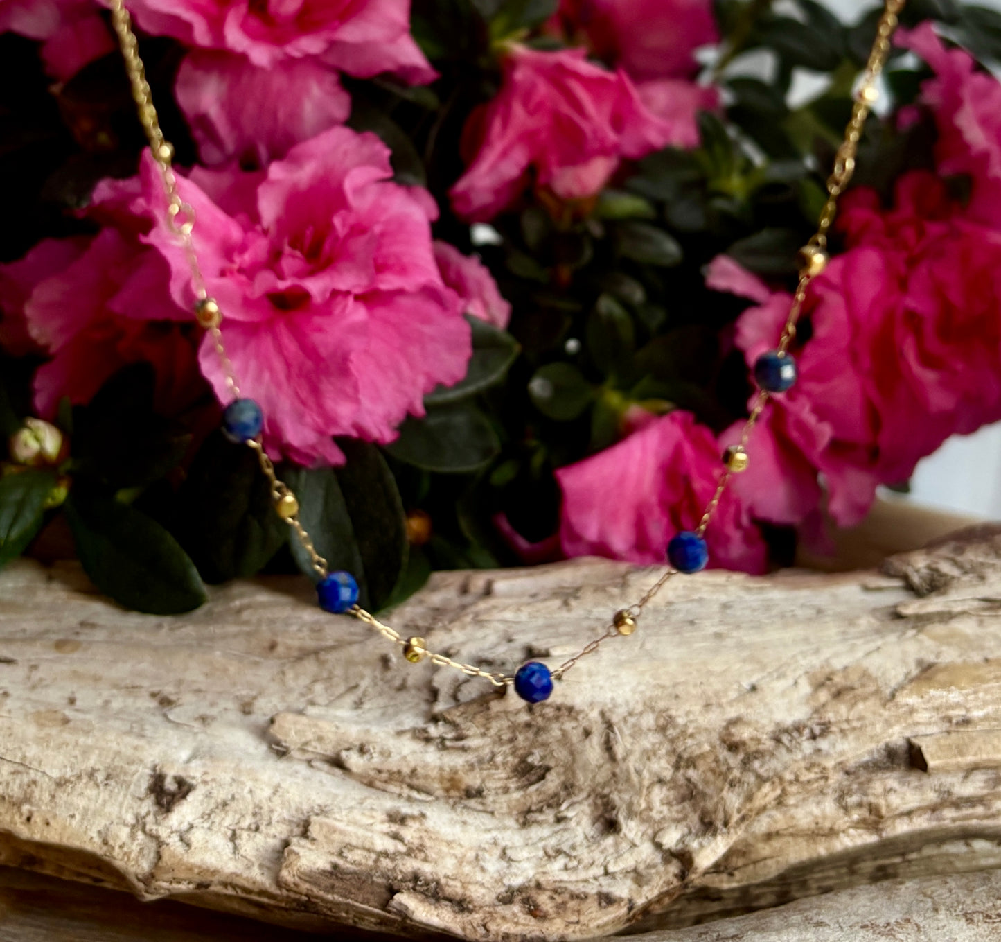 18ct Gold Plated Lapis Lazuli Layered Necklaces