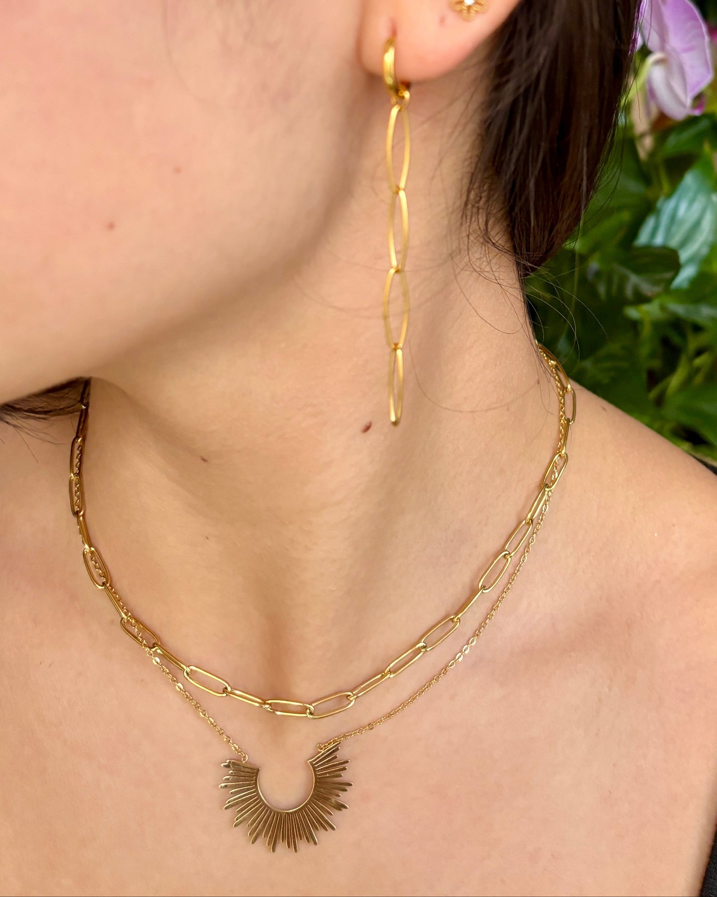 18ct Gold Plated Paper Chain Earrings