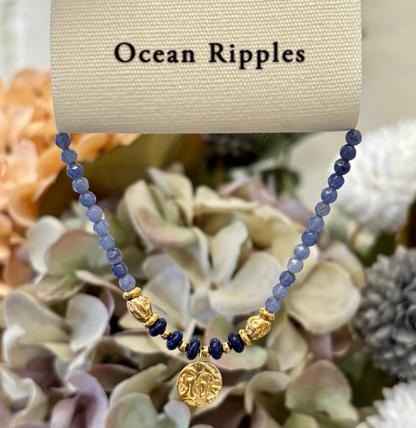 18ct Gold Plated Natural Stone Beads Bracelet