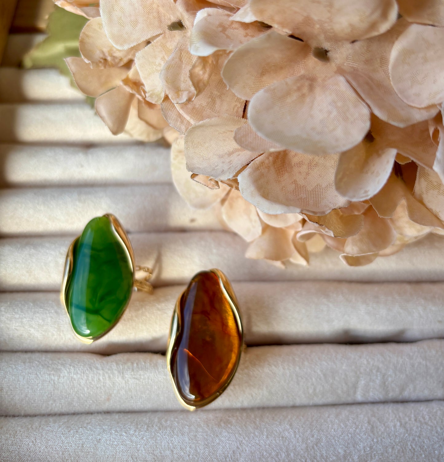 18ct Gold Plated Resin Statement Ring