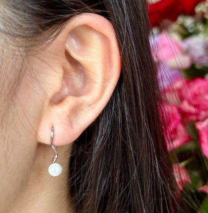 925 Sterling Silver Fresh Water Pearl Spiral Earrings