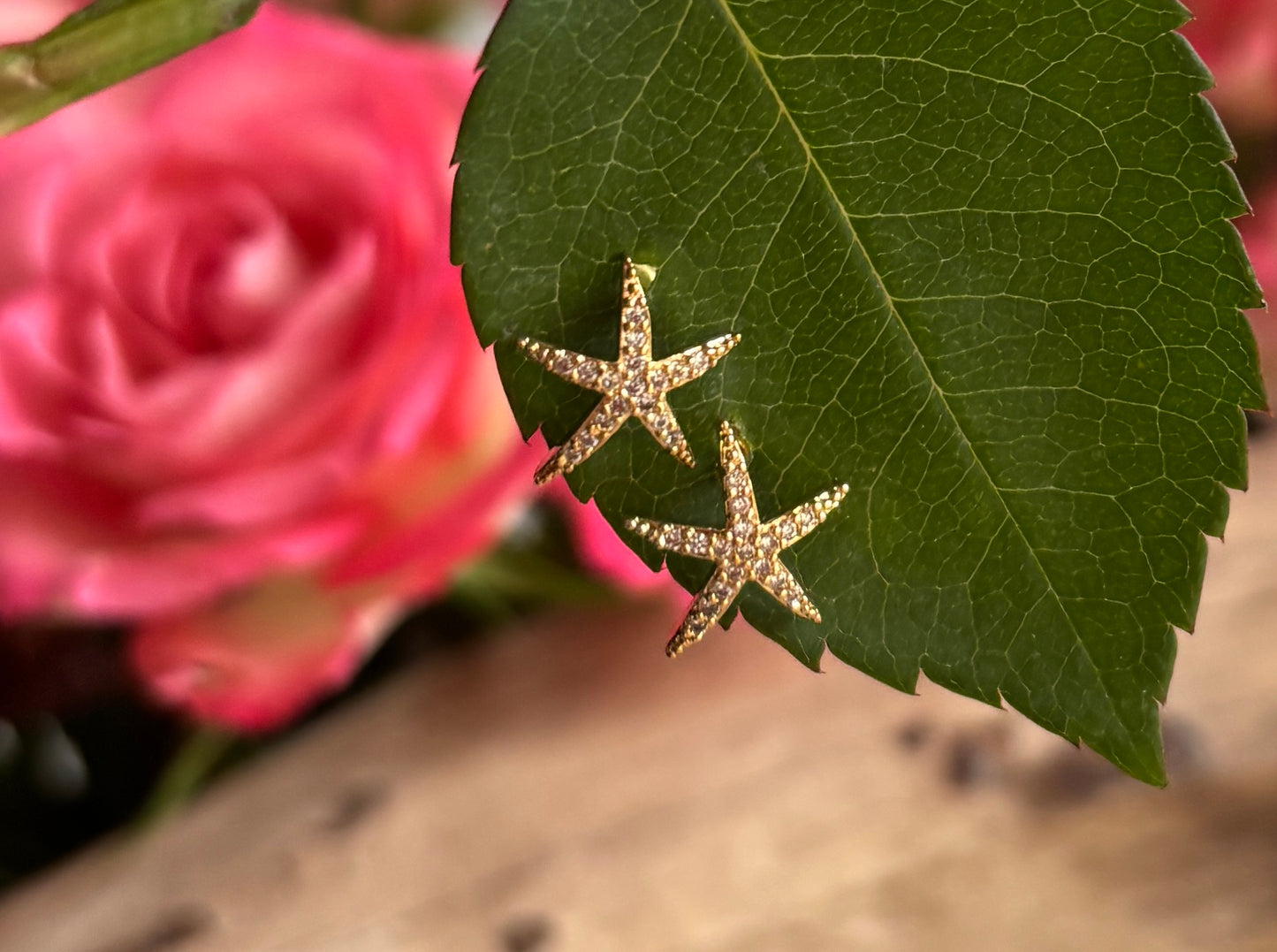 14ct Gold Plated Starfish Stud Earrings