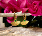 18ct Gold Plated Fan Drop Huggie Earrings - Available in Silver