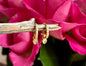 18ct Gold Plated Cubic Zirconia Heart Drop Huggie Earrings