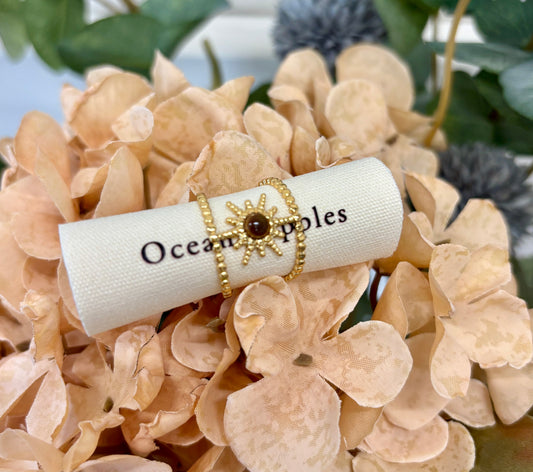 18ct Gold Plated Tiger's Eye Star Ring